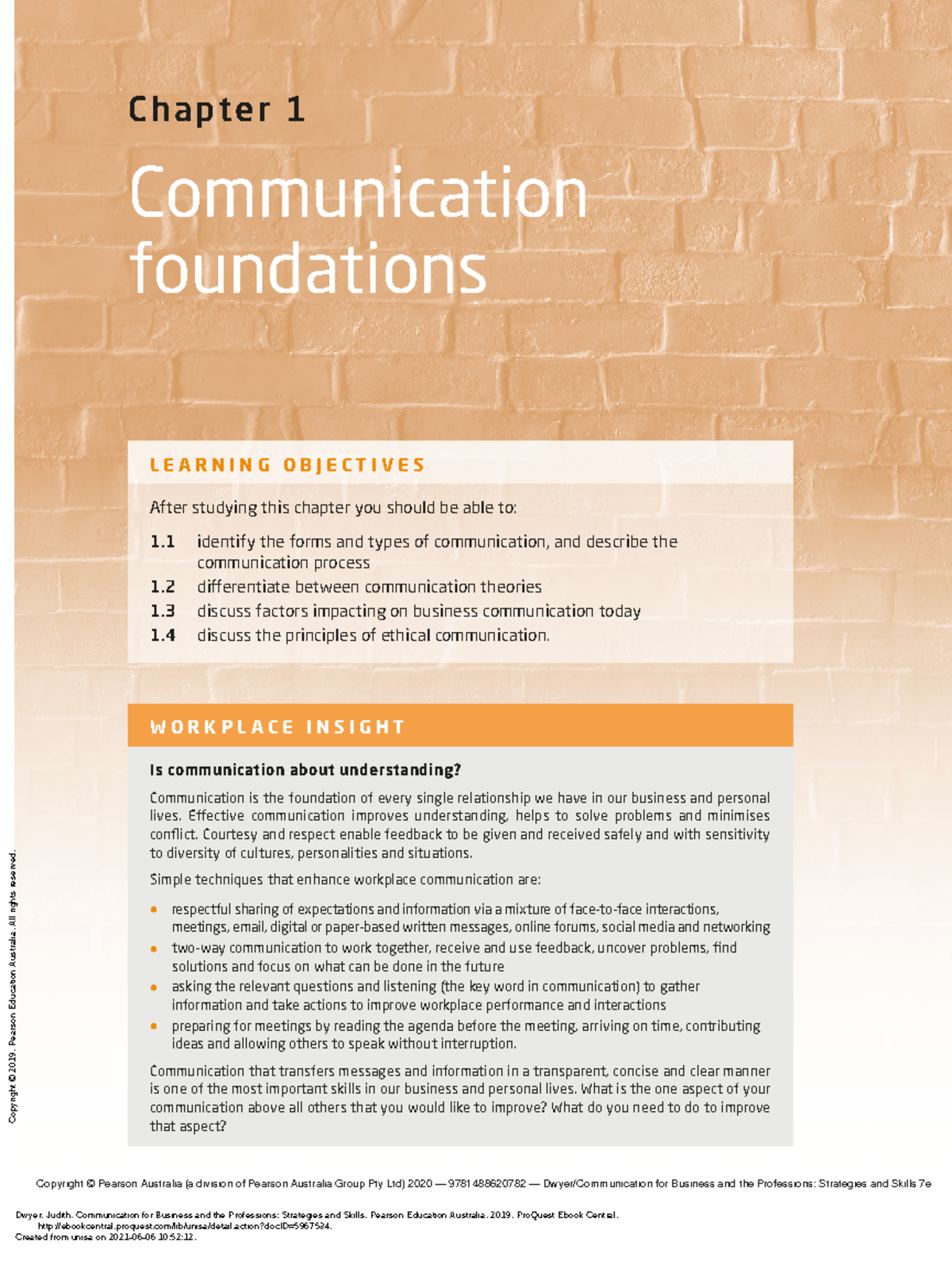 Chapter 1: Foundations of Communication in Business (COMM101) - Studocu