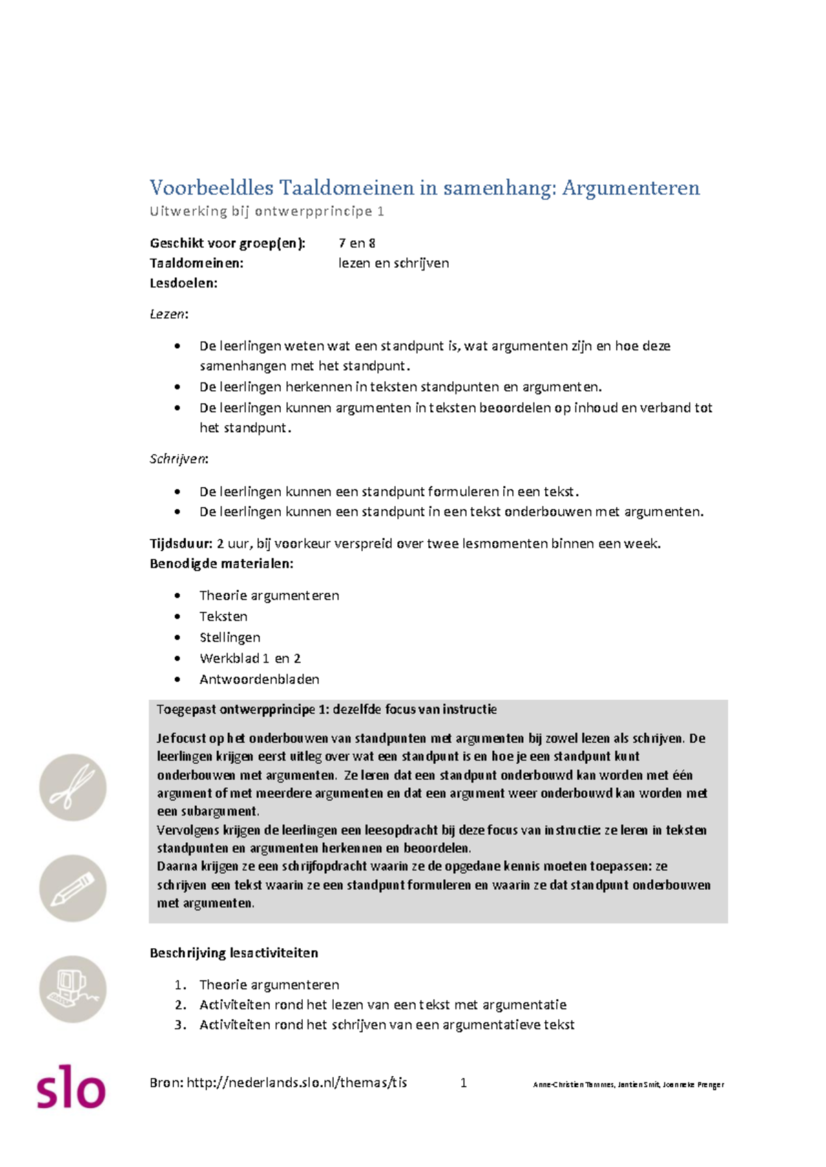 Lesvoorbeeld TIS Argumenteren: Voorbereiding en Activiteiten in Groep 7 ...