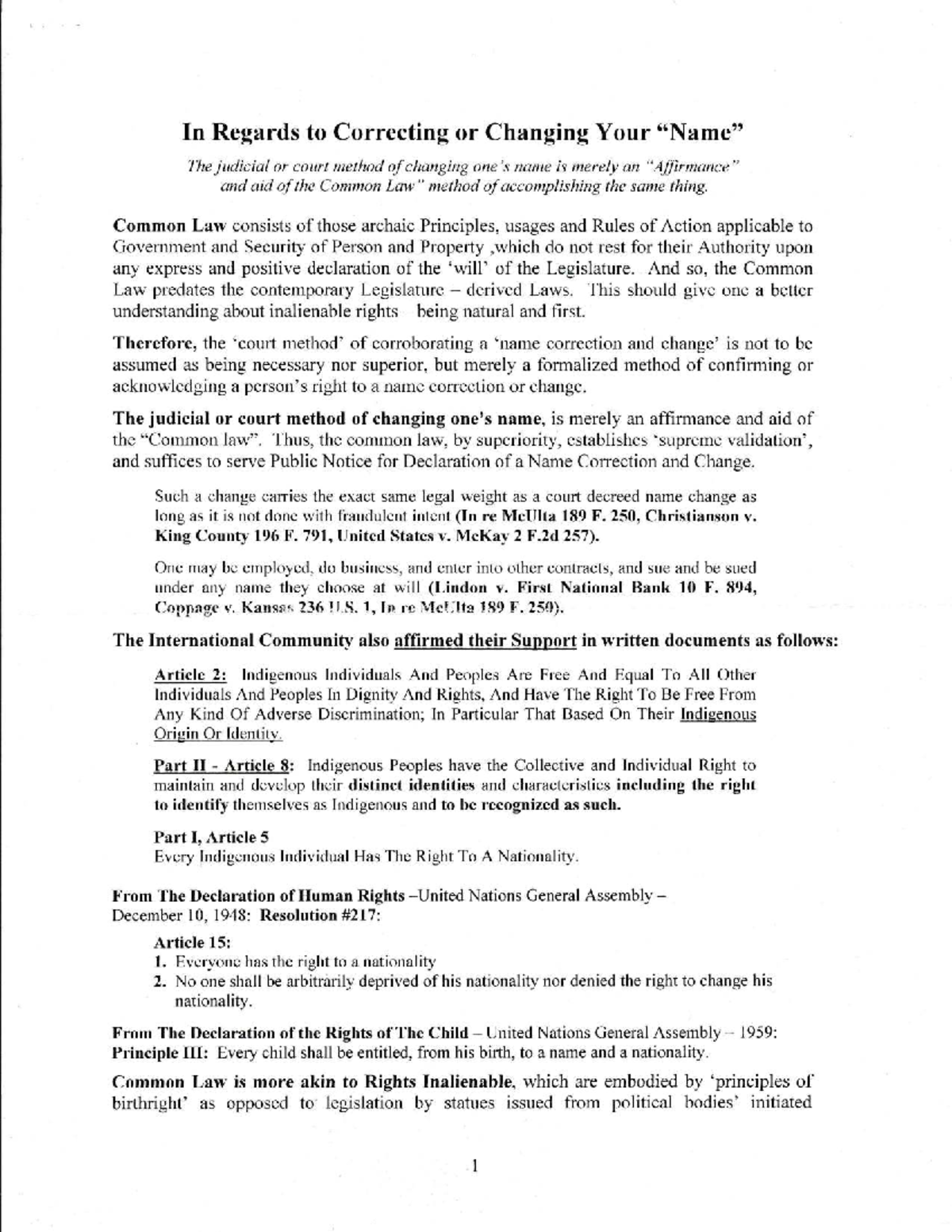 Understanding Name Change Under Common Law: A Comprehensive Guide - Studocu