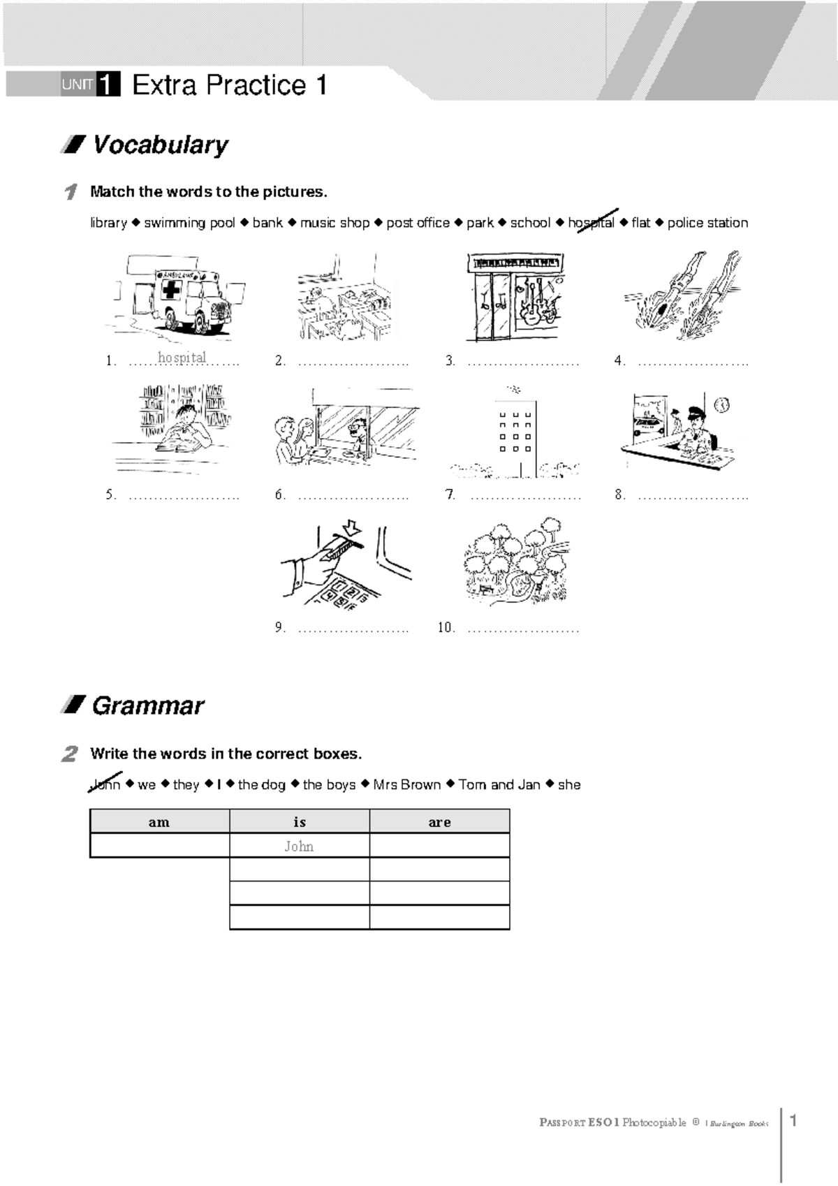 UNIT 1 Extra Practice 1: Vocabulary & Grammar Exercises for ESO 1 - Studocu