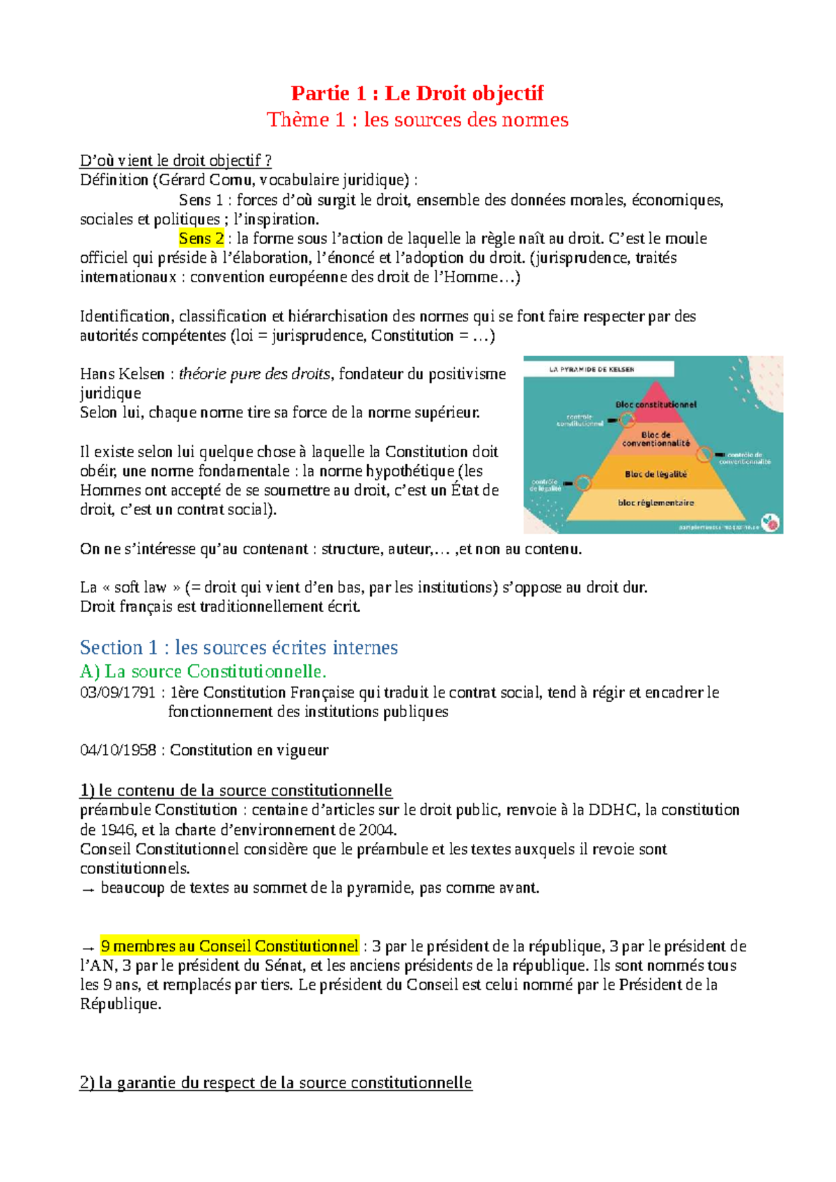 Partie 1 : Droit Objectif et Sources des Normes - Droit Privé ...