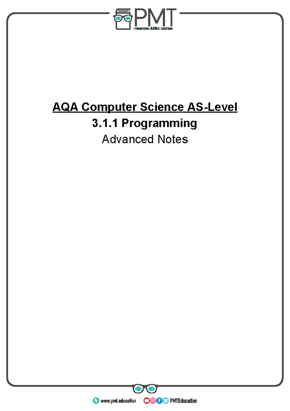 AQA Computer Science AS-Level: Visual Basic Programming Notes - Studocu