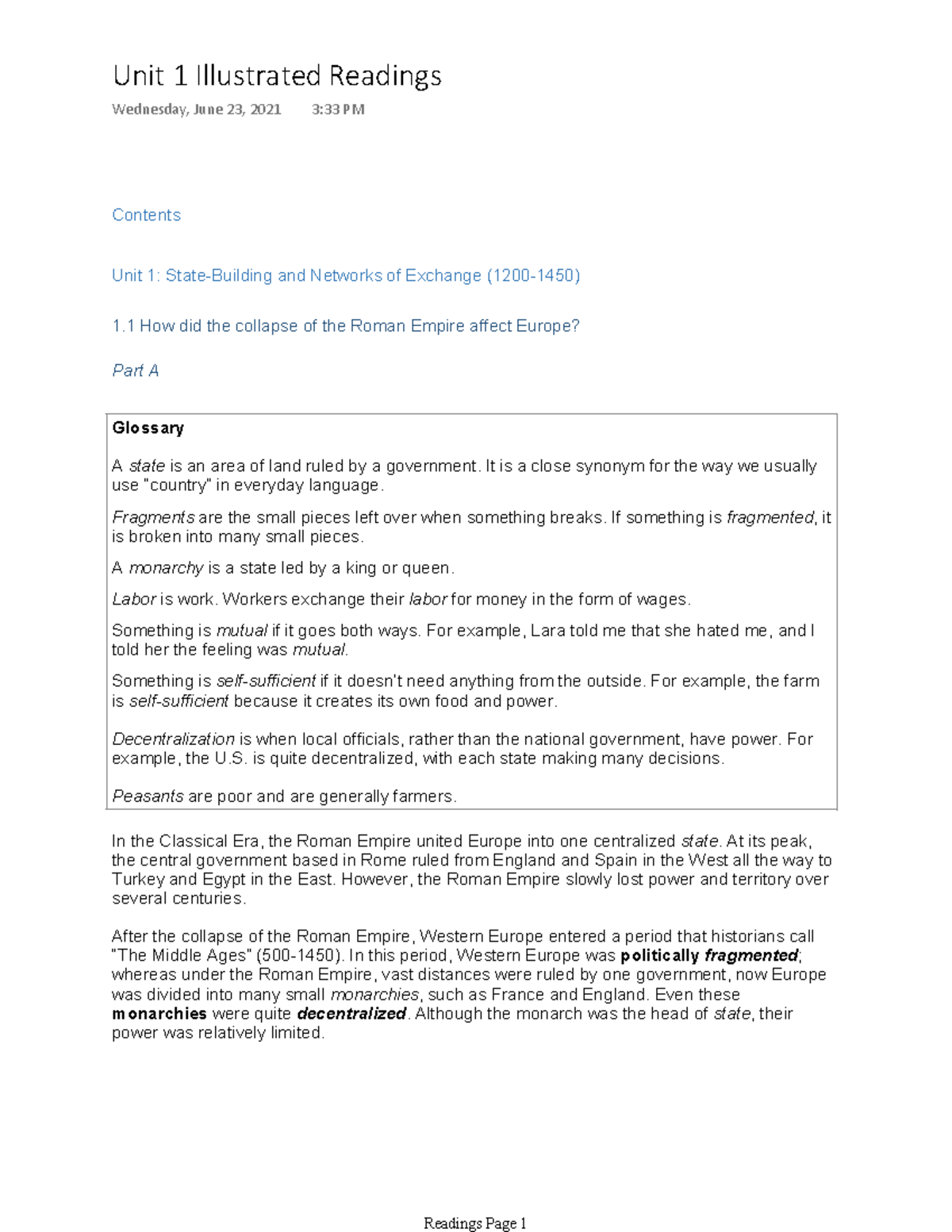 AP World History Illustrated Readings: Unit 1 Overview and Key Concepts ...