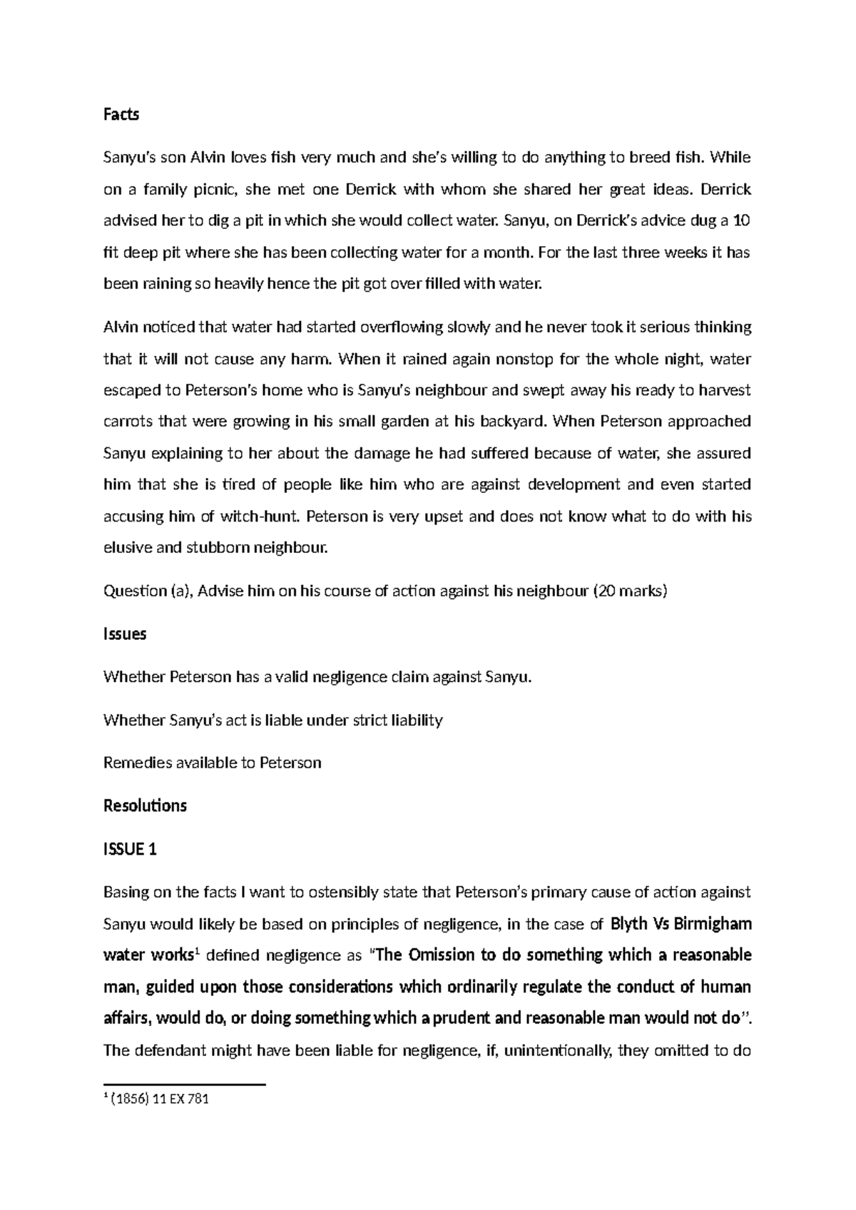 Negligence and Strict Liability in Tort Law: A Case Study Analysis ...