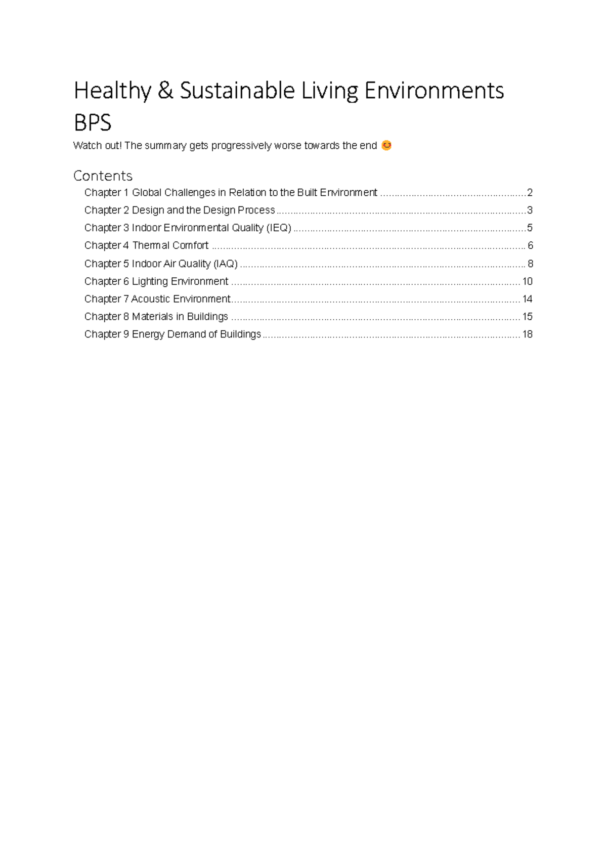 BPS Summary: Key Insights from Chapters 1-9 on Sustainable Design ...
