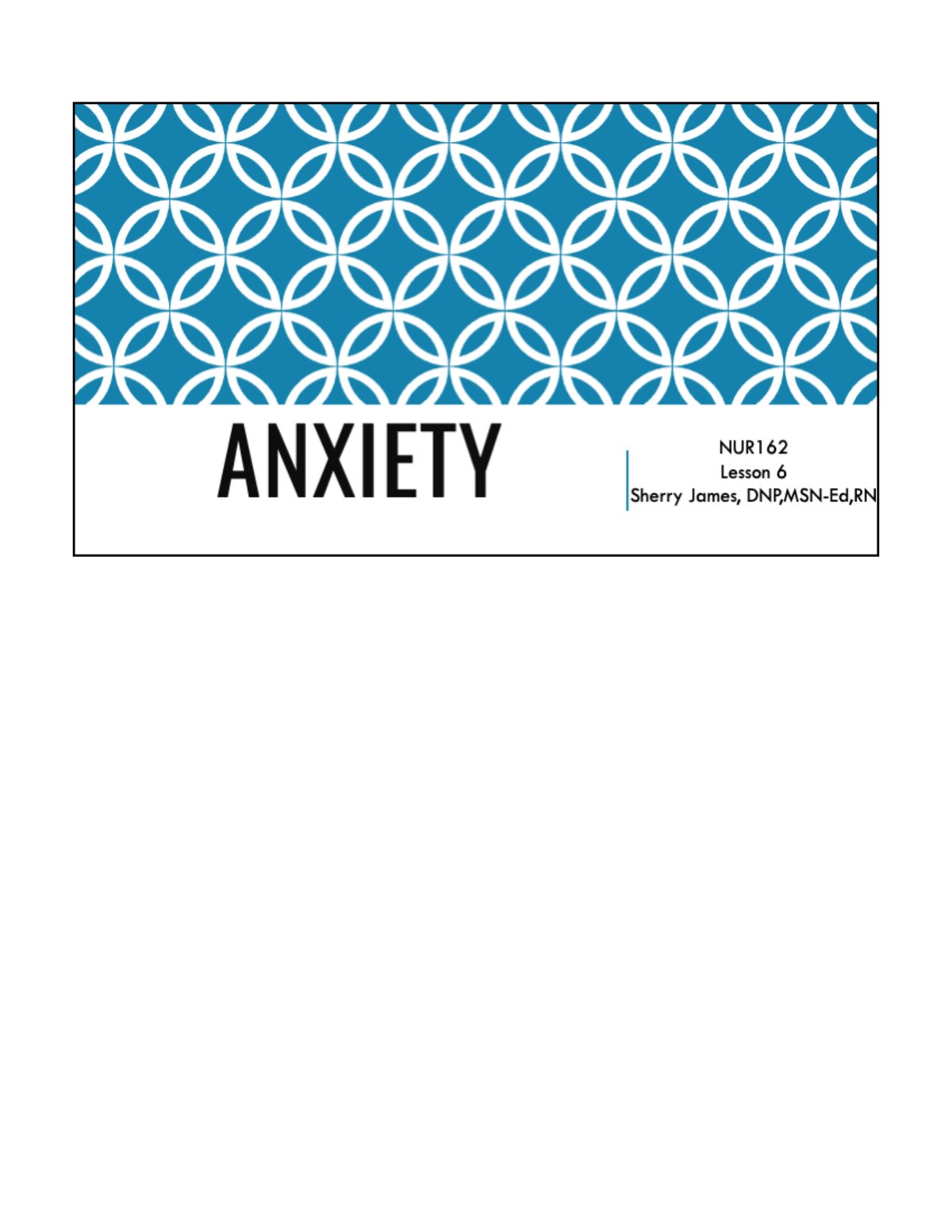 Notes on Anxiety and Panic Disorder: Understanding and Management #2 ...
