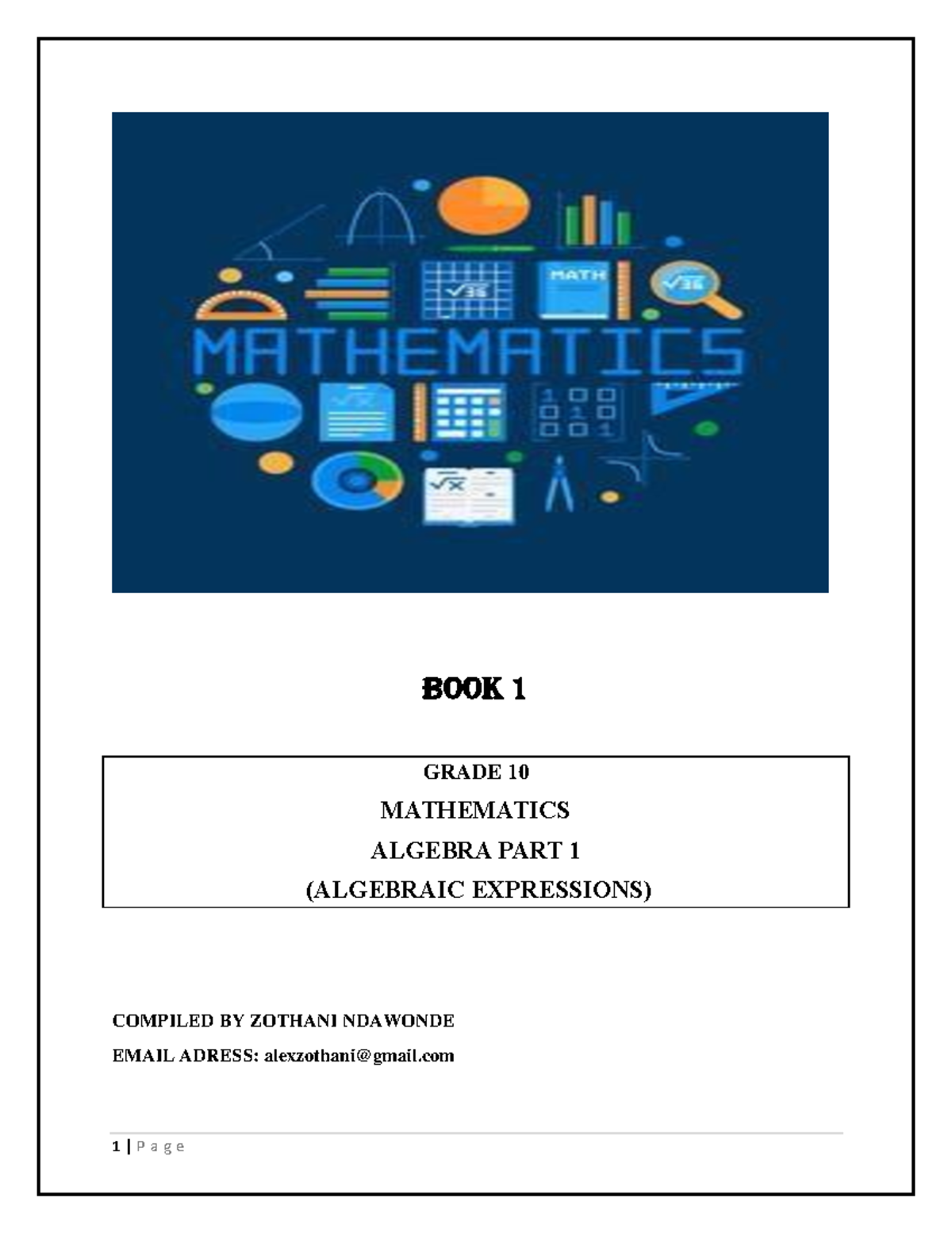 Grade 10 Maths Algebra Part 1 Revision Notes and Exercises - Studocu