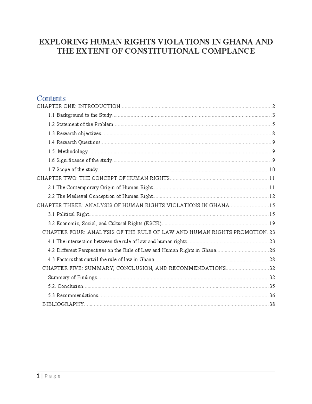 Human Rights Violations in Ghana: A Constitutional Analysis (POL 101 ...