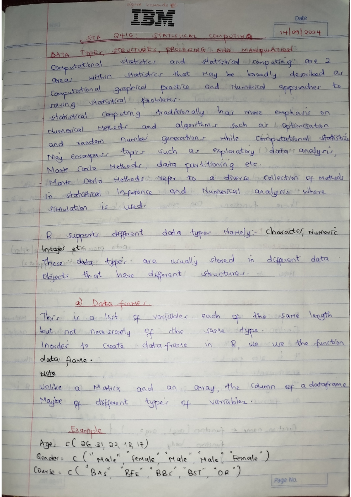 STA 2416 Final Exam Study Notes on Statistical Computing and R ...