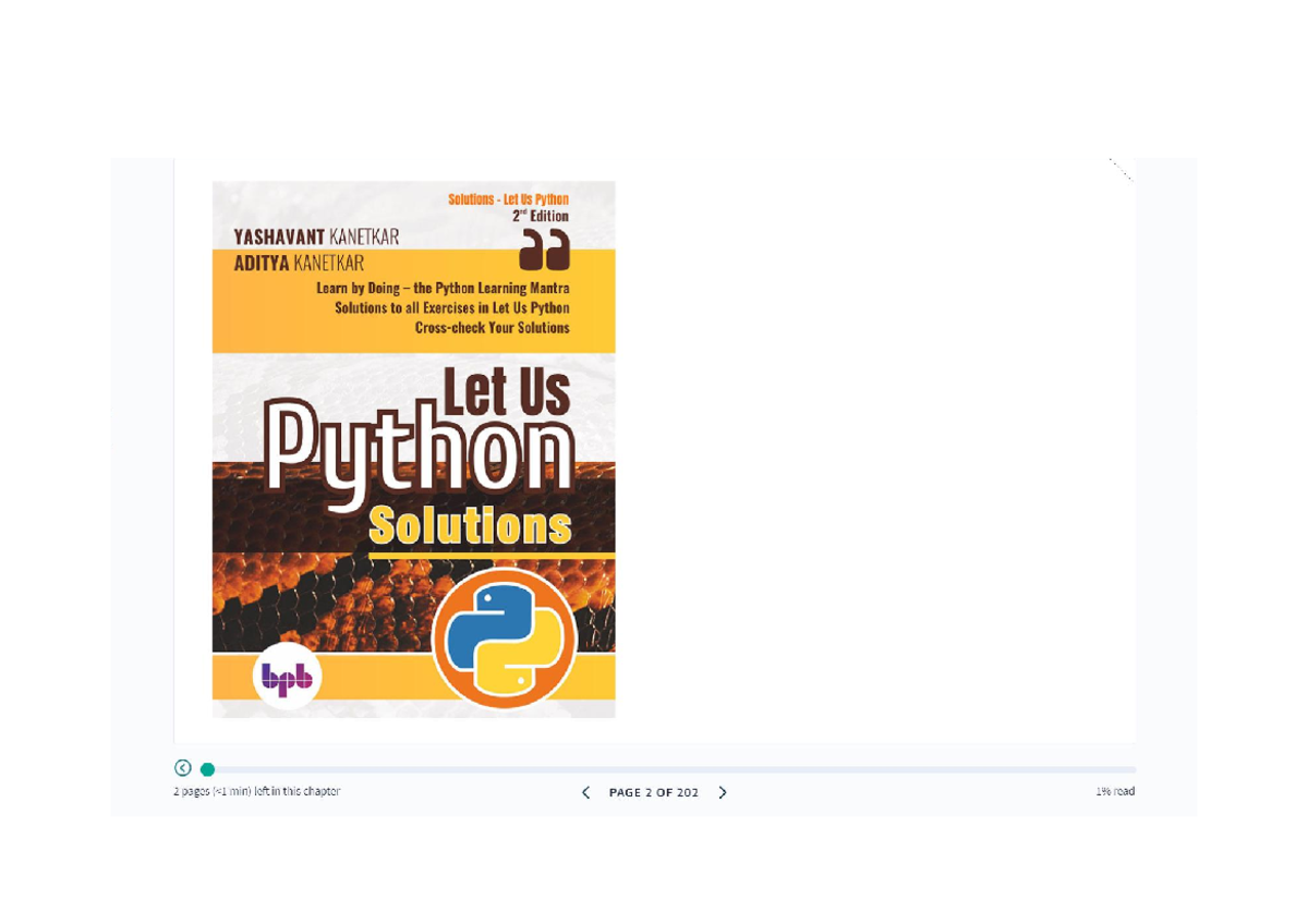 Let Us Python Solutions by Kanetkar, Yashavant, Kanetkar, Aditya ...