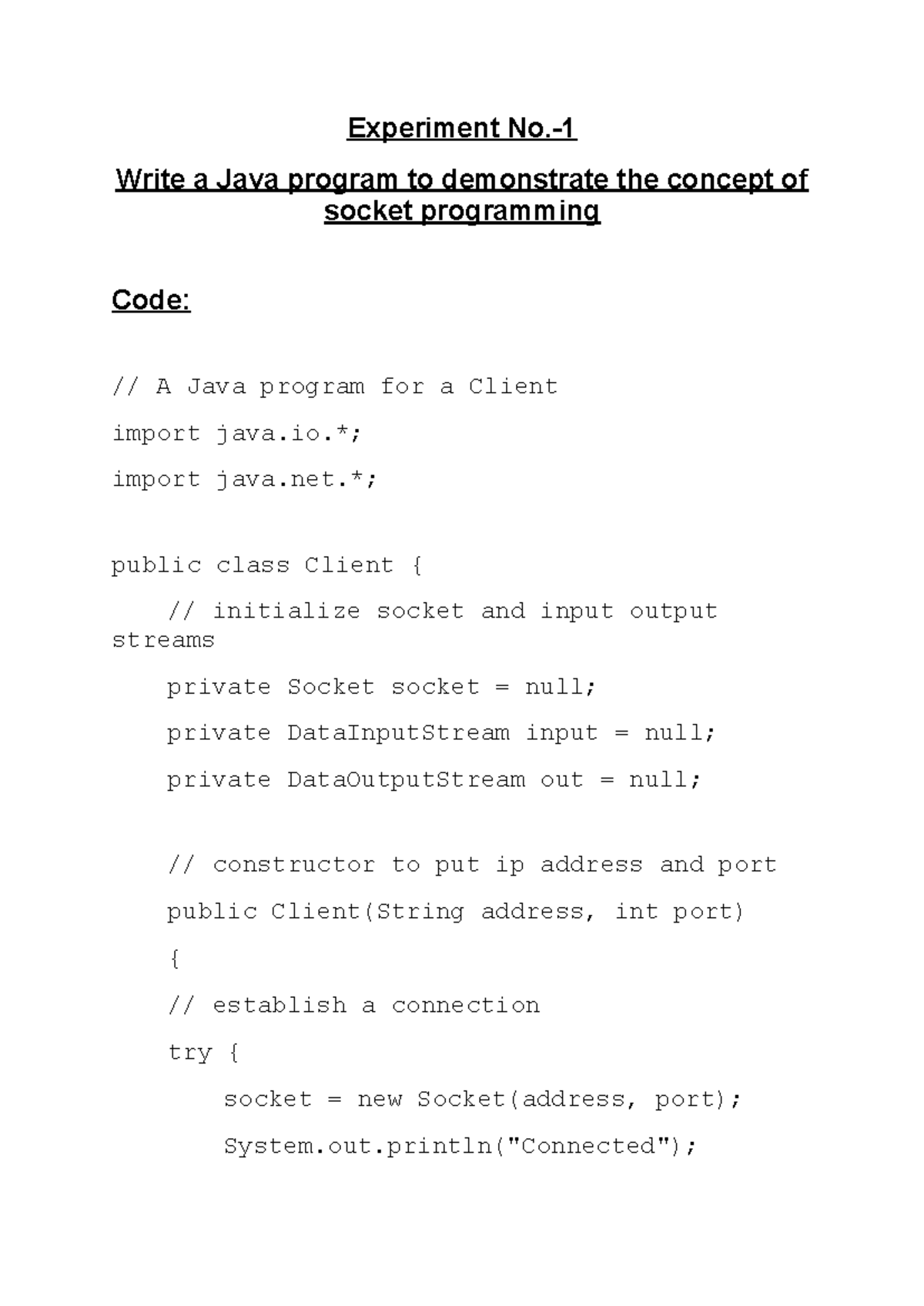 Ajava Lab - Socket, Multithreading & Servlet Programming Experiments ...