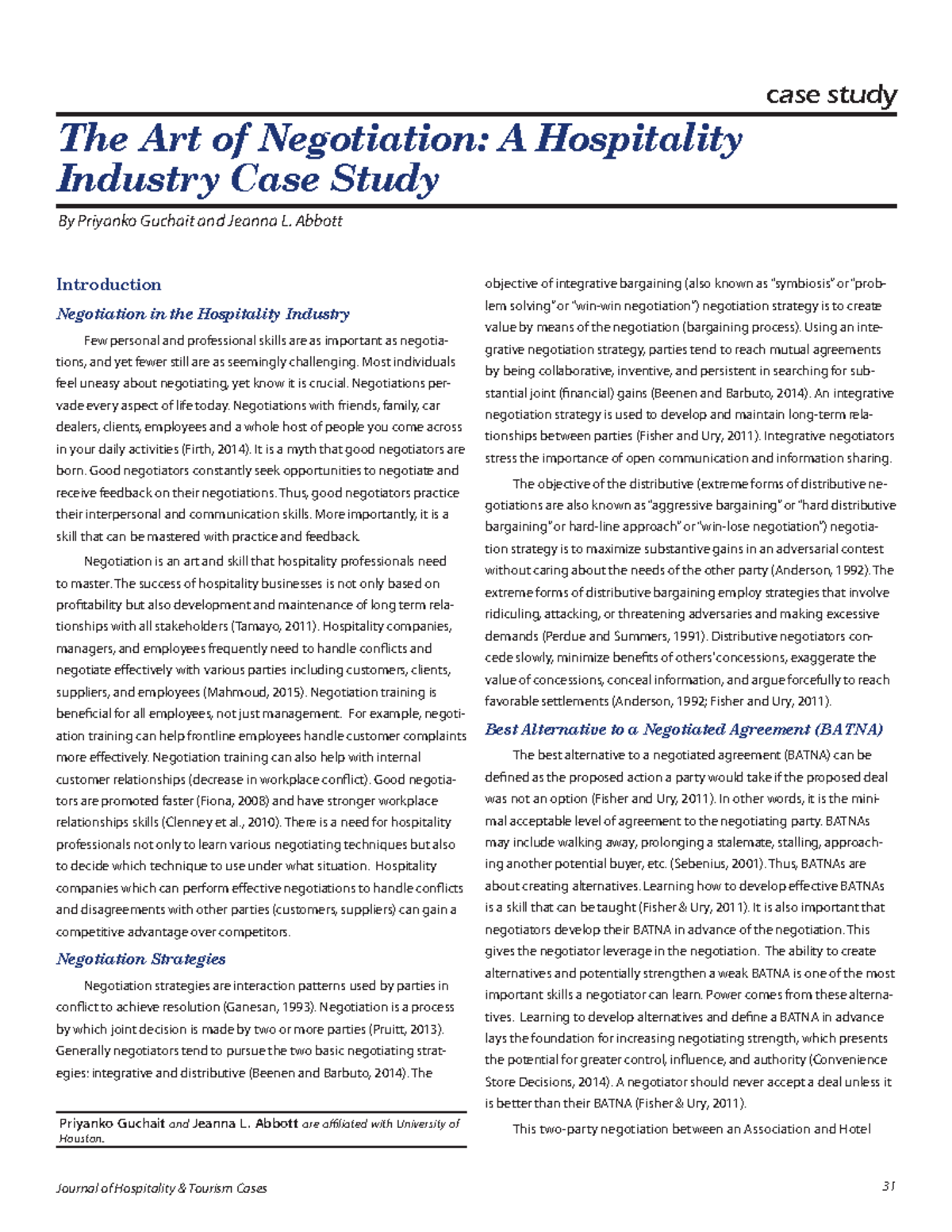 JHTC Case Study: Negotiation Strategies in Hospitality Management - Studocu