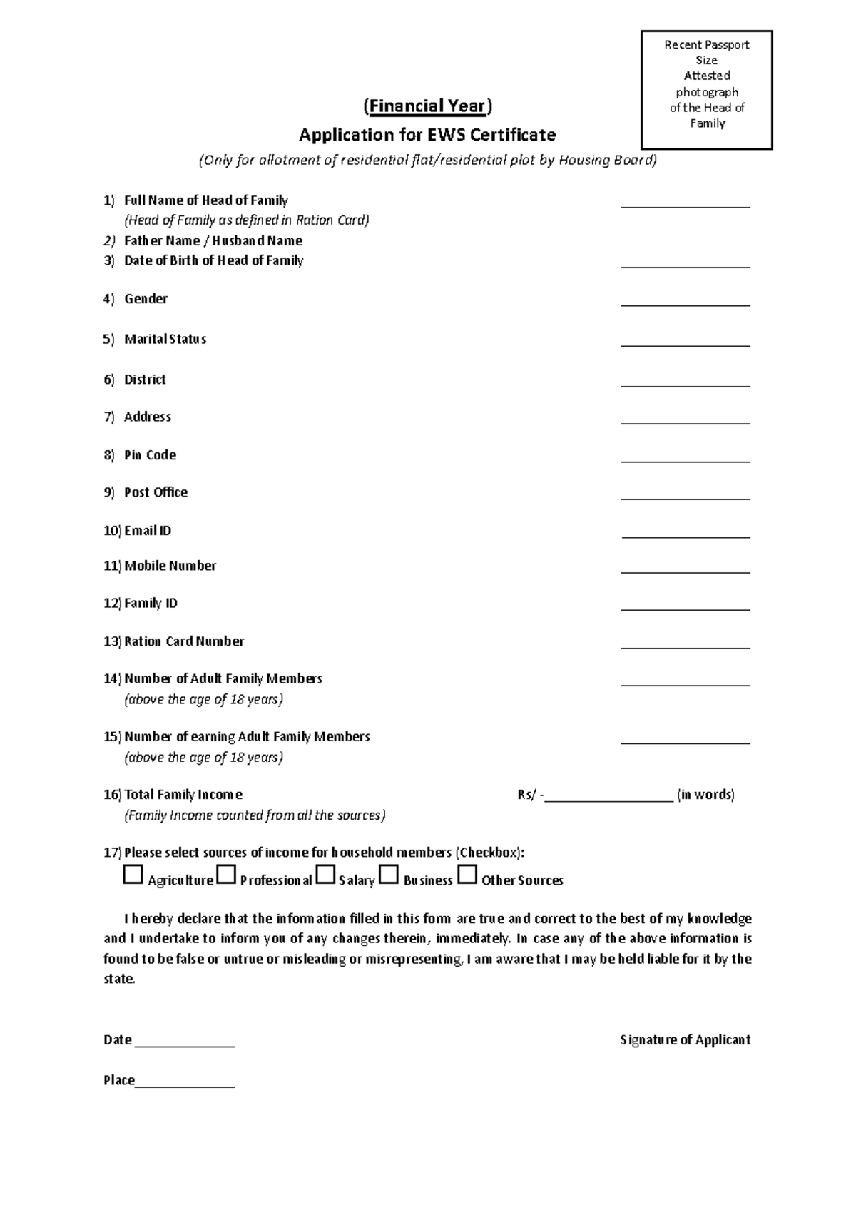 EWS Certificate Application Form & Verification Report Format - Studocu