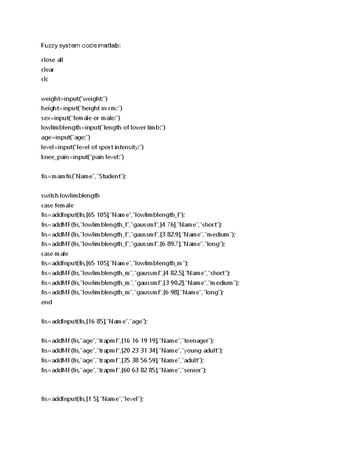 MATLAB Code for Fuzzy Systems and Genetic Algorithms in Engineering ...