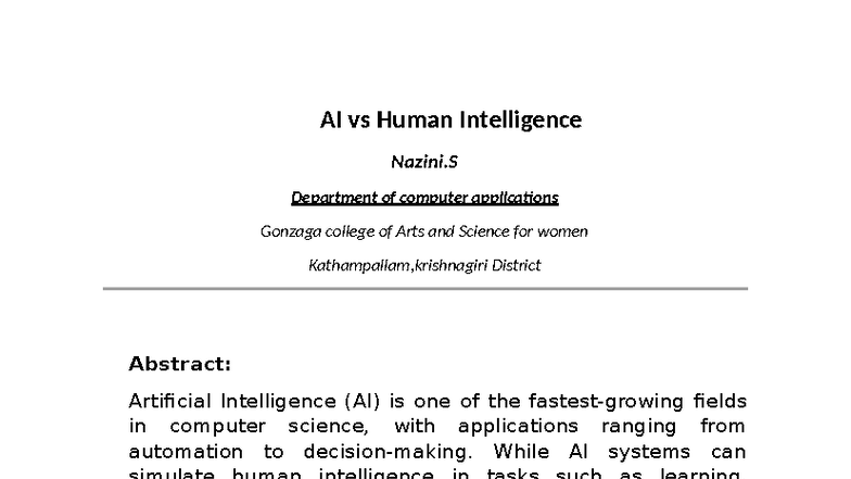 AI vs Human Intelligence: A Comparative Study on Ethics and Creativity ...