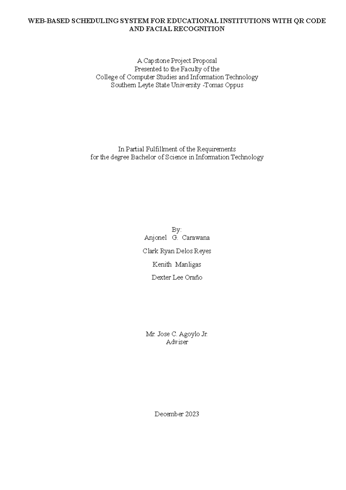 Final Capstone Project: Web-Based Scheduling System with QR Code ...