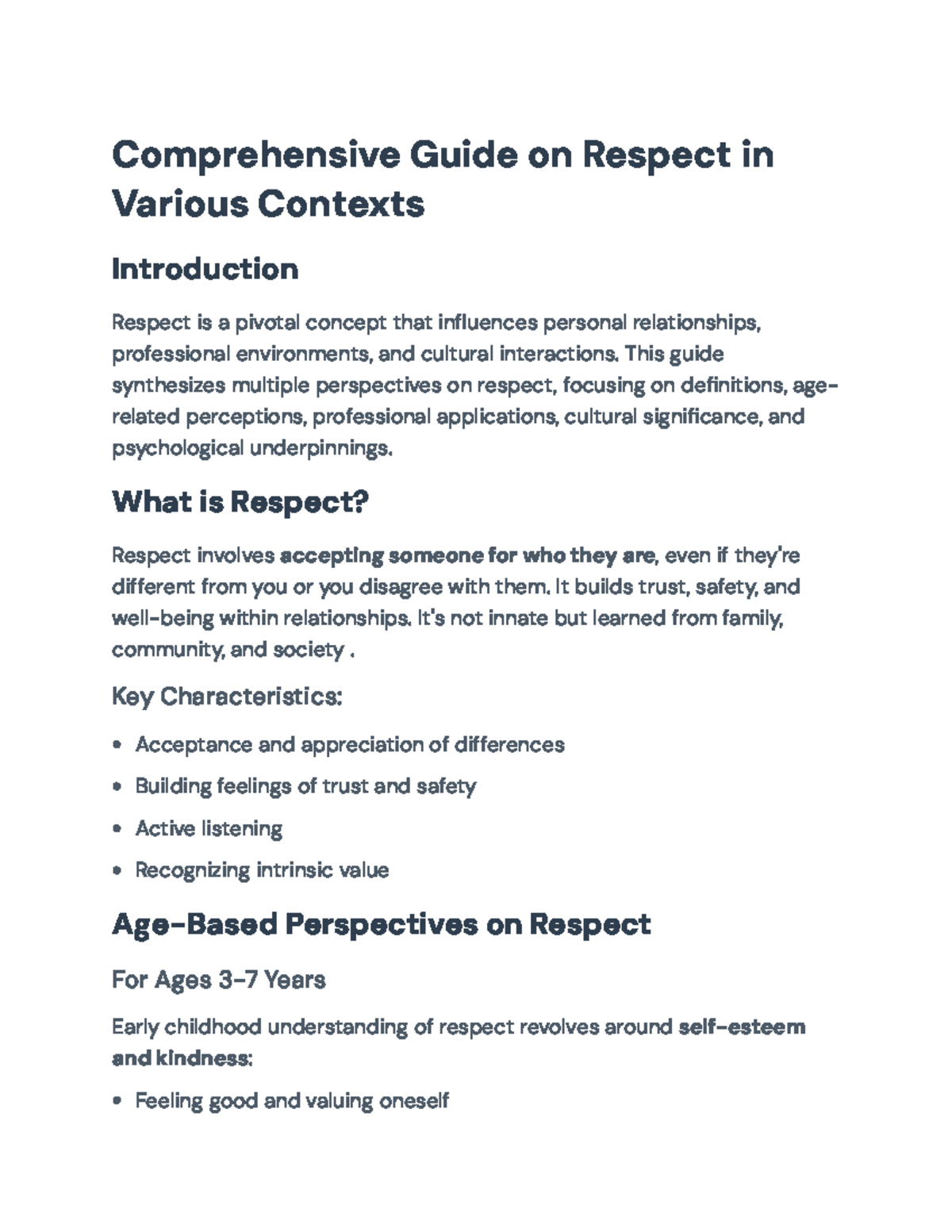 Comprehensive Guide on Respect: Definitions and Applications ...
