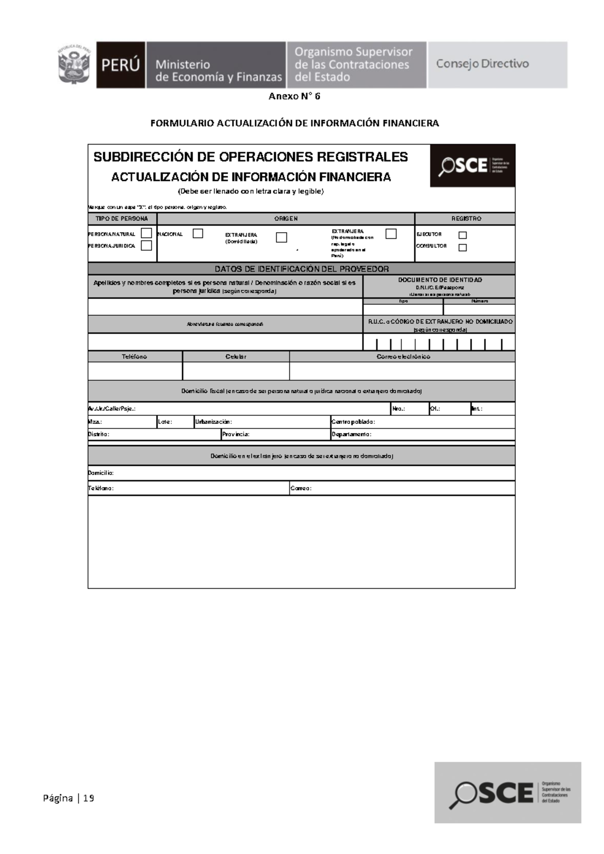 Anexo 6 - Formulario de Actualización de Información Financiera - Document Preview