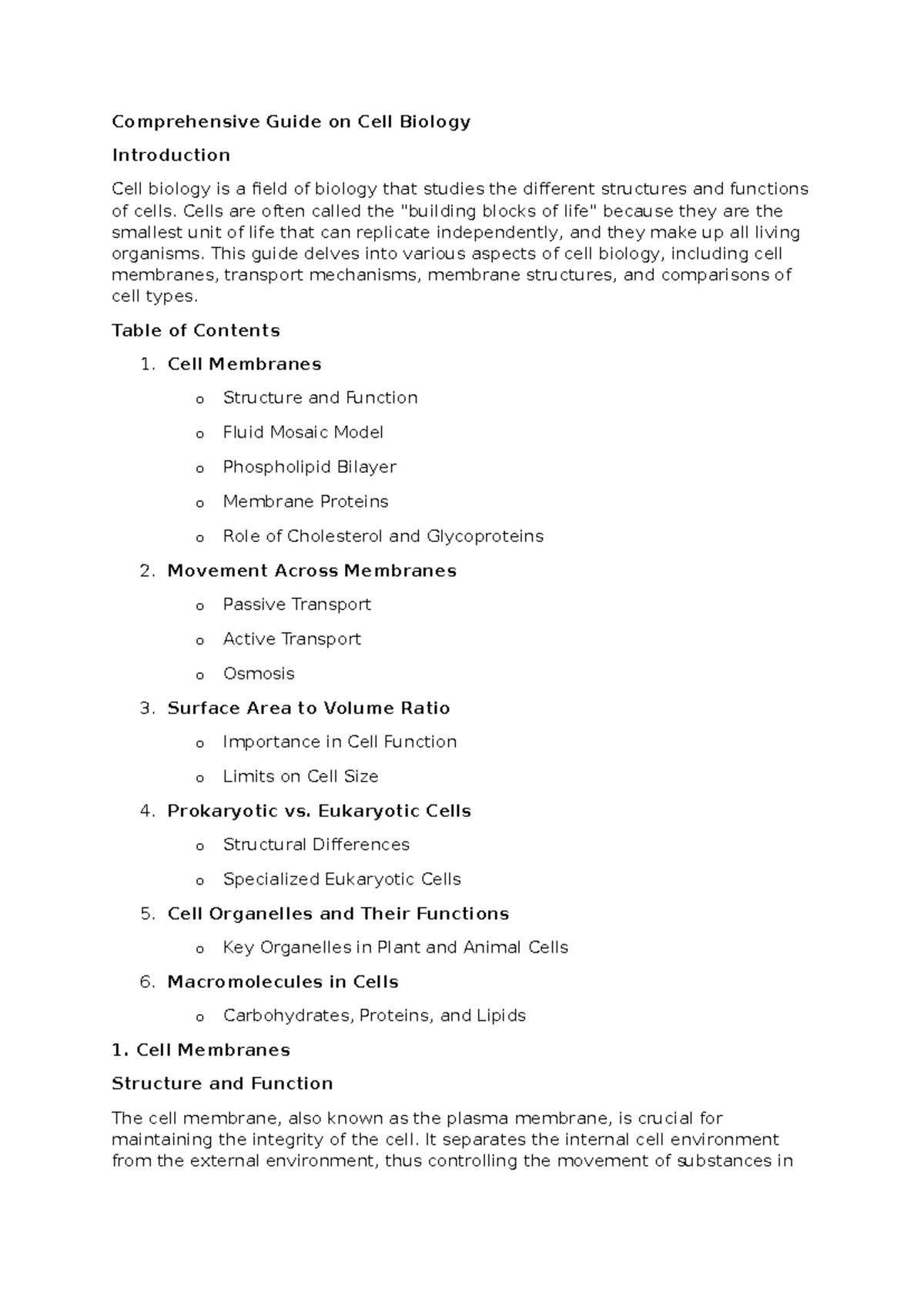 Comprehensive Guide on Cell Biology - Comprehensive Guide on Cell ...