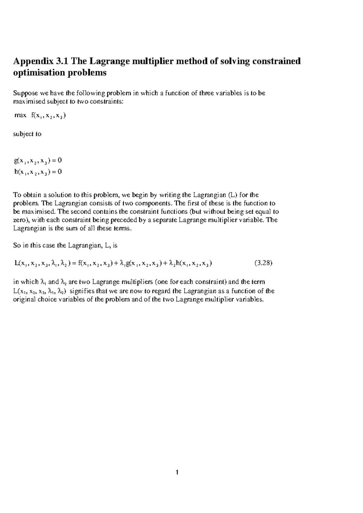 Lagrange Multiplier Method for Constrained Optimization Problems -  Studeersnel