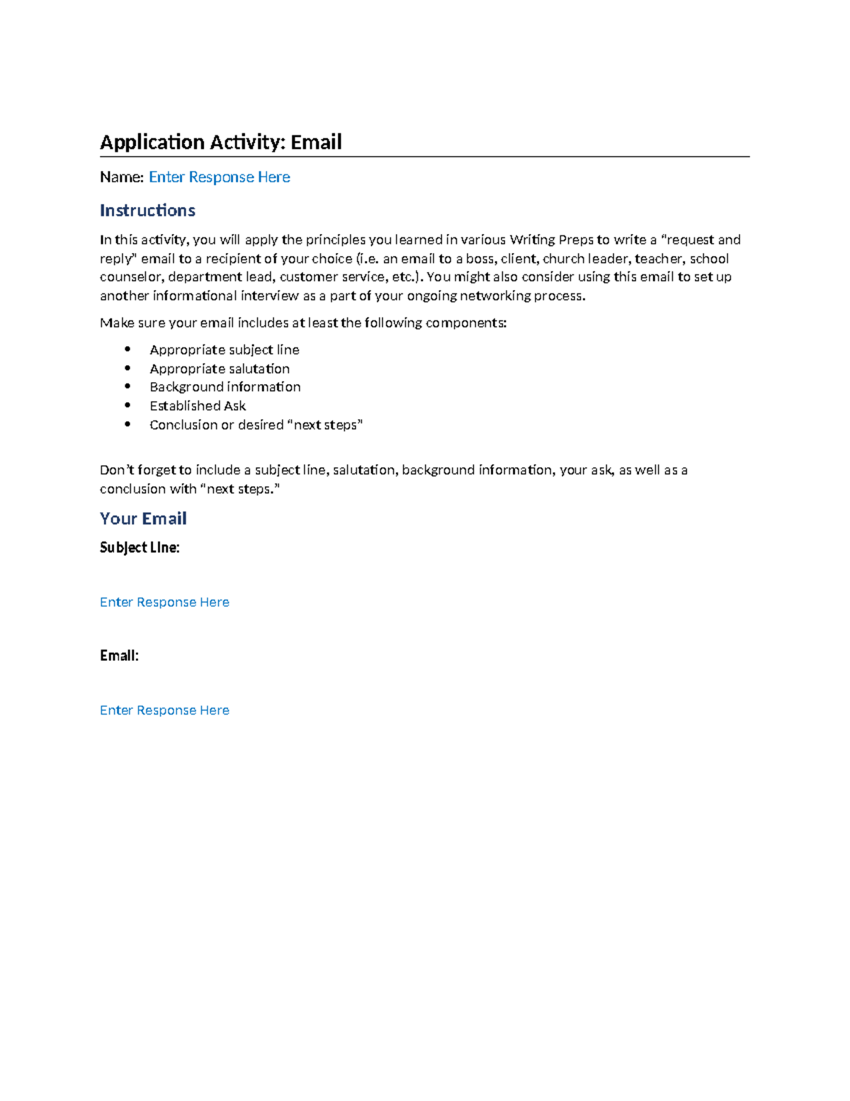 PC102 W06 Email Activity: Writing a Request and Reply Template - Studocu