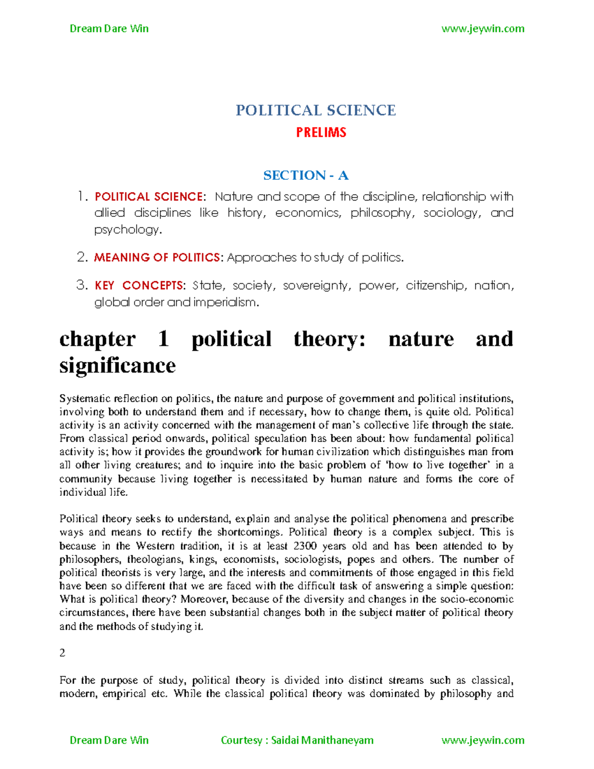 Optional Political Science Part 11 - POLITICAL SCIENCE PRELIMS SECTION ...