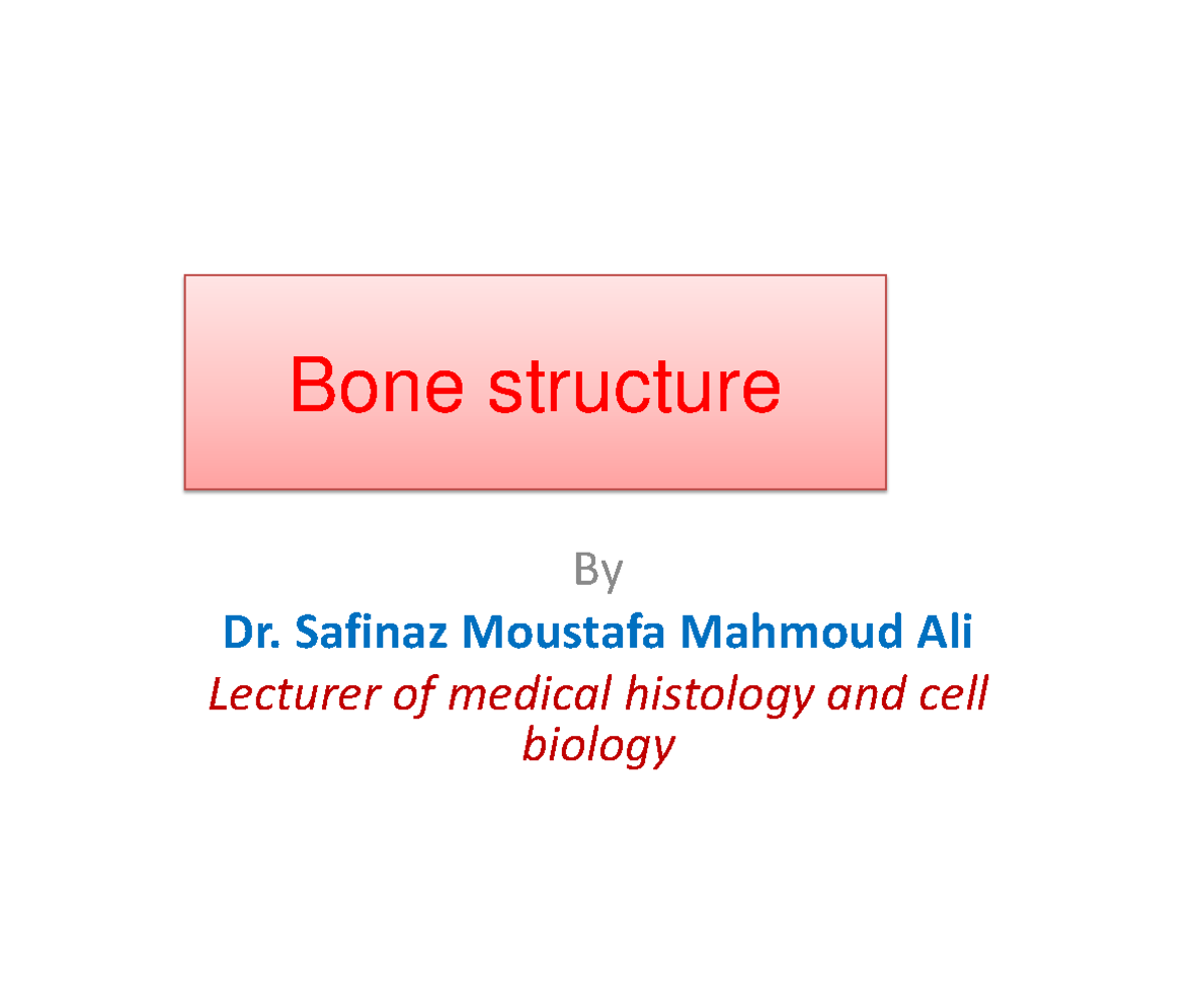 Bone 2 - Histology Lecture: Structure and Types of Bone - Studocu