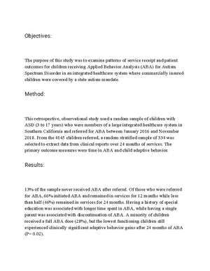 Applied Behavior Analysis (ABA) Techniques for Autism Spectrum Disorder ...