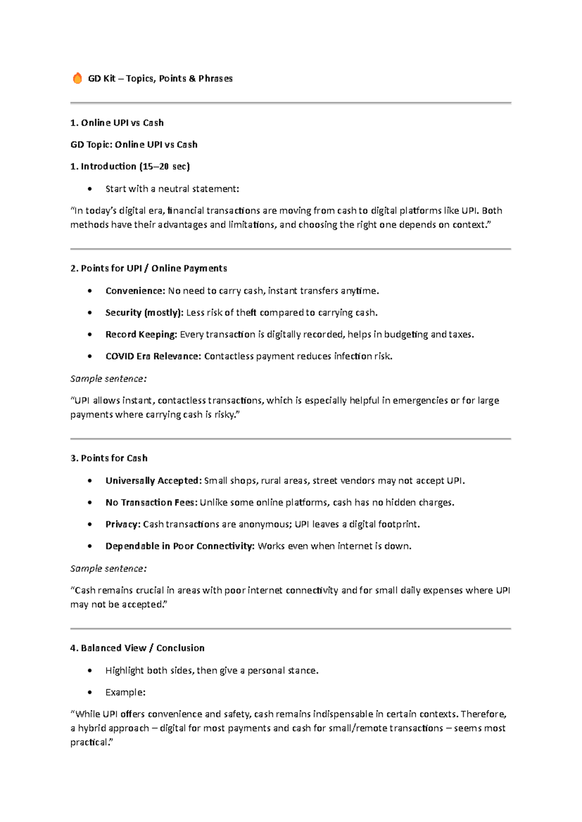 GD Kit: Key Topics & Points for Discussion on Current Issues - Studocu