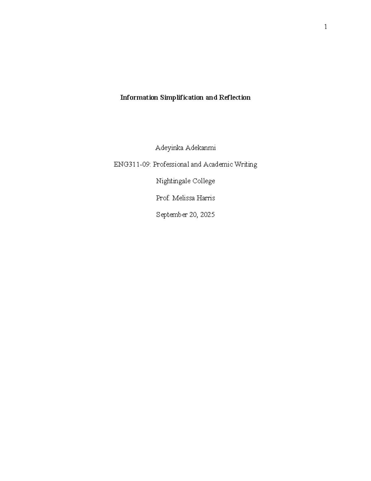 1 Information Simplification and Reflection: Understanding Dementia ...