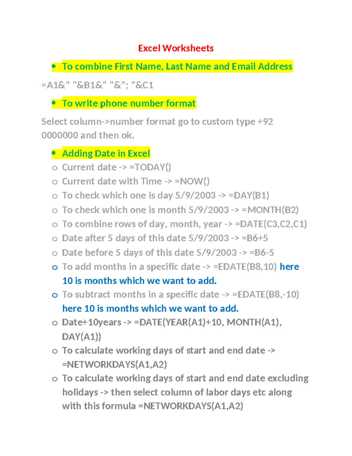 Excel Worksheets: Combining Names, Dates, and Data Formatting Techniques -  Studocu, image size:1200x1553