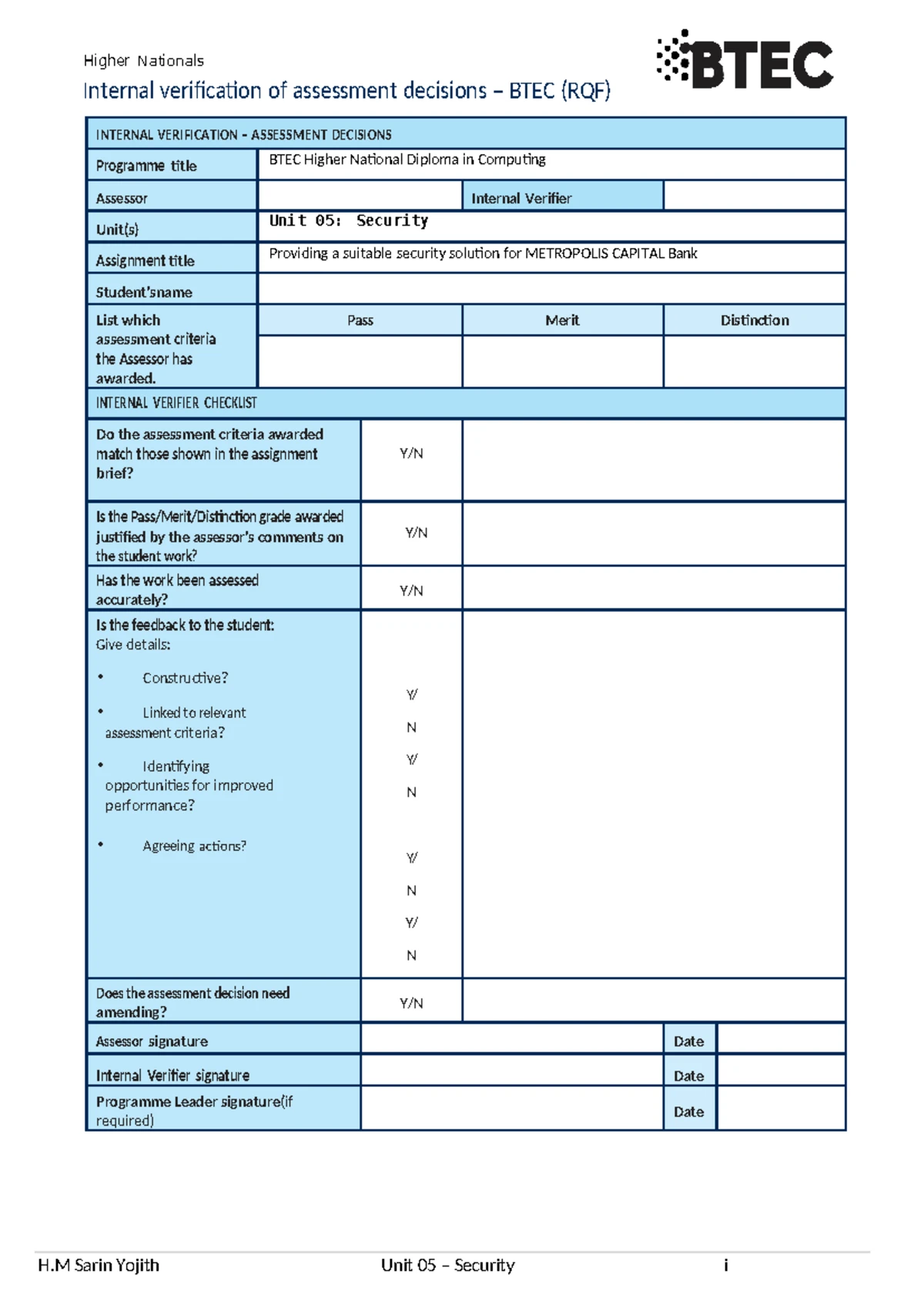 BTEC HND Computing Unit 15: Transport Network Design Assessment ...