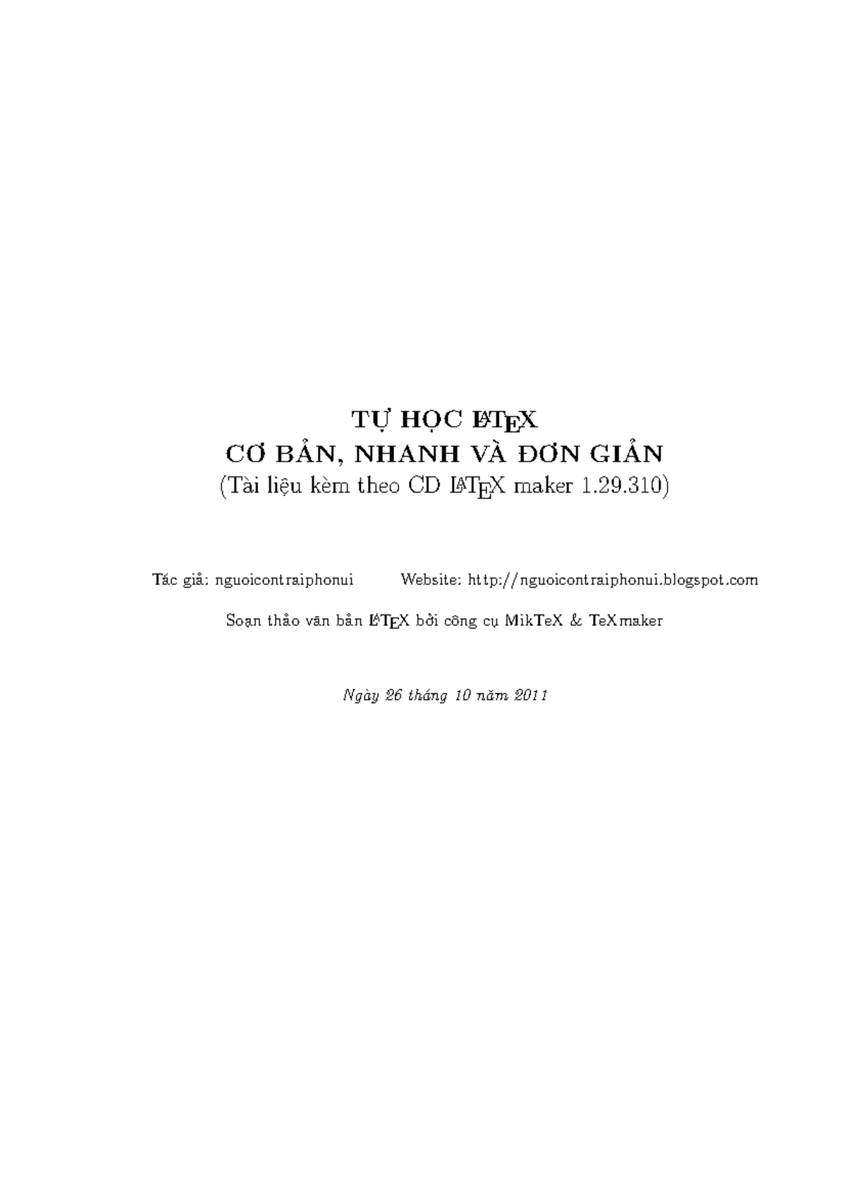 Tự Học LATEX Cơ Bản: Hướng Dẫn Nhanh và Dễ Hiểu - Document Preview