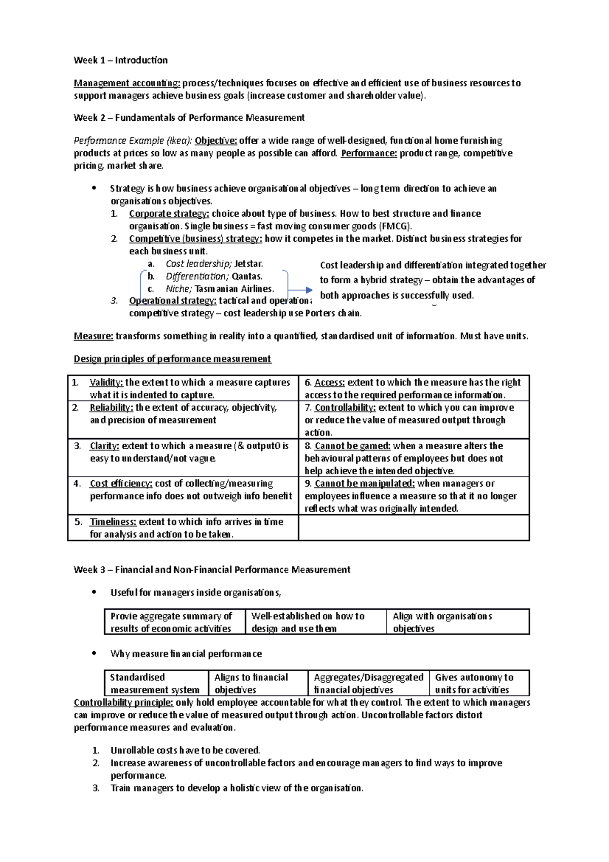 IDC Final Exam Comprehensive Study Notes on Management Accounting - Studocu