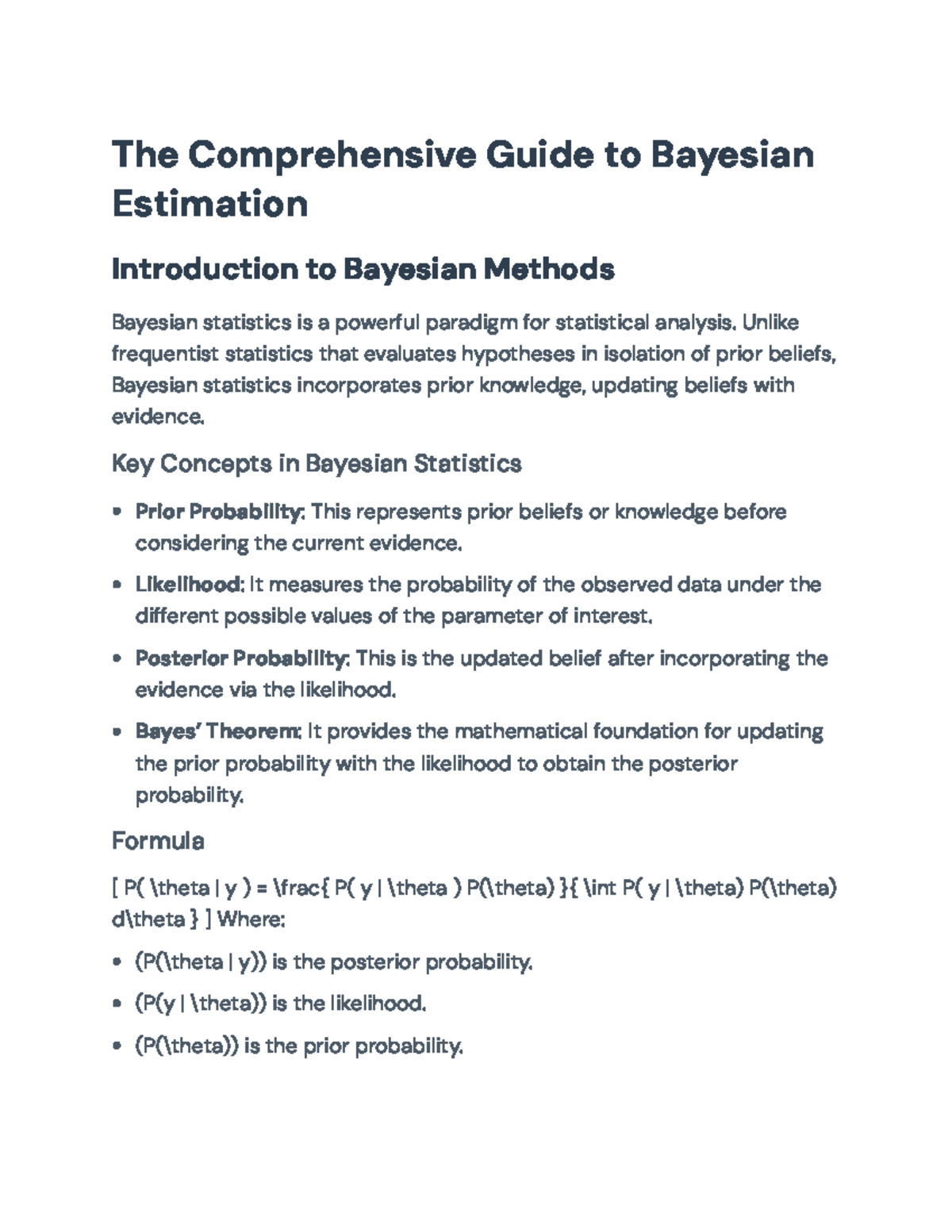 Bayesian Methods: A Comprehensive Guide to Estimation and Inference ...