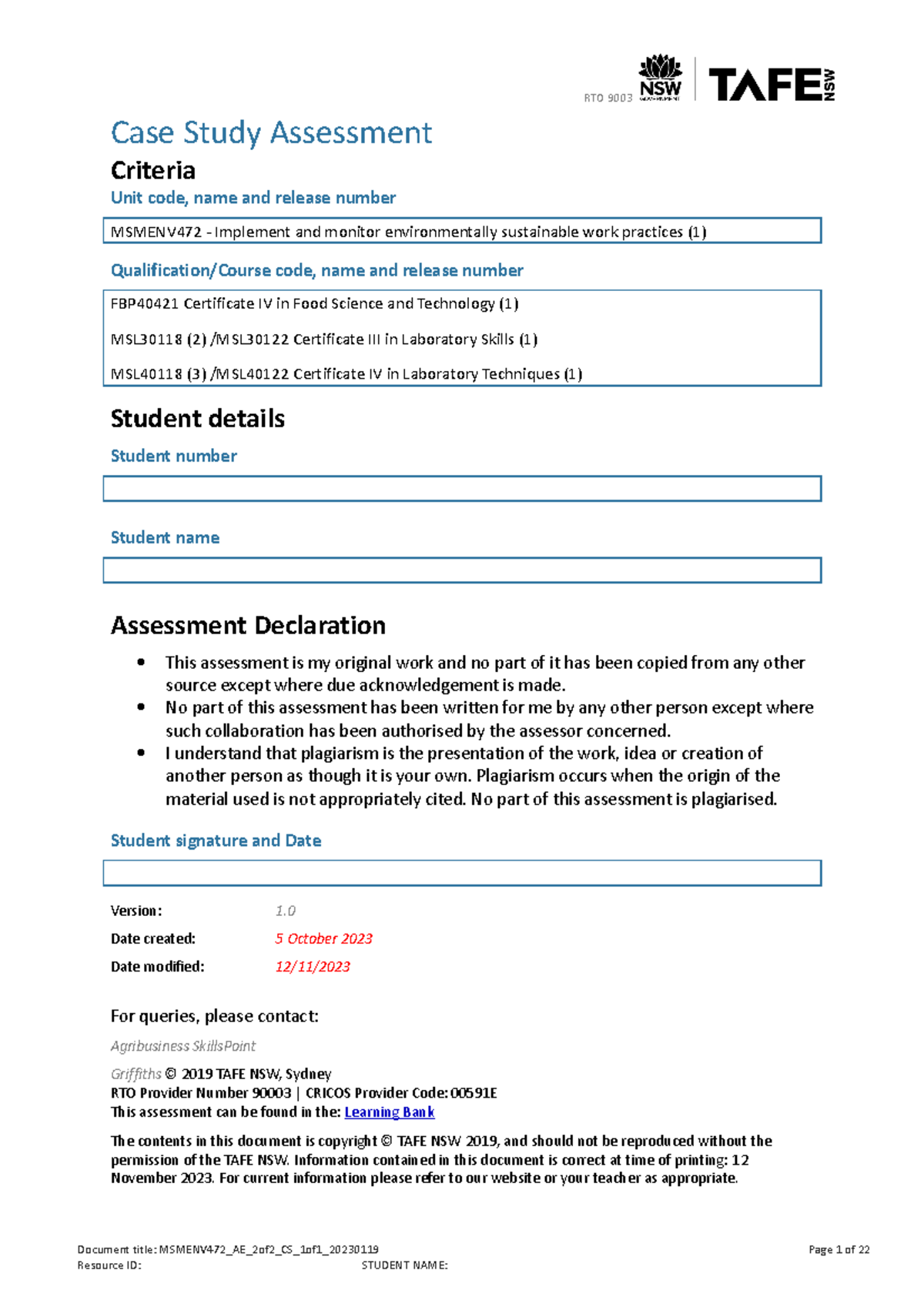 MSMENV472 Case Study: Implementing Sustainable Practices in the ...