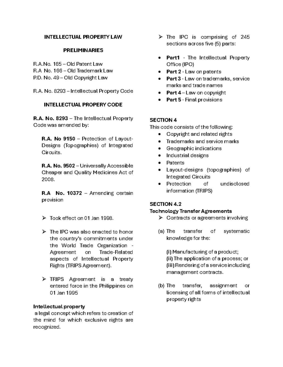 LAW-IPC: Comprehensive Overview of Intellectual Property Law - Studocu