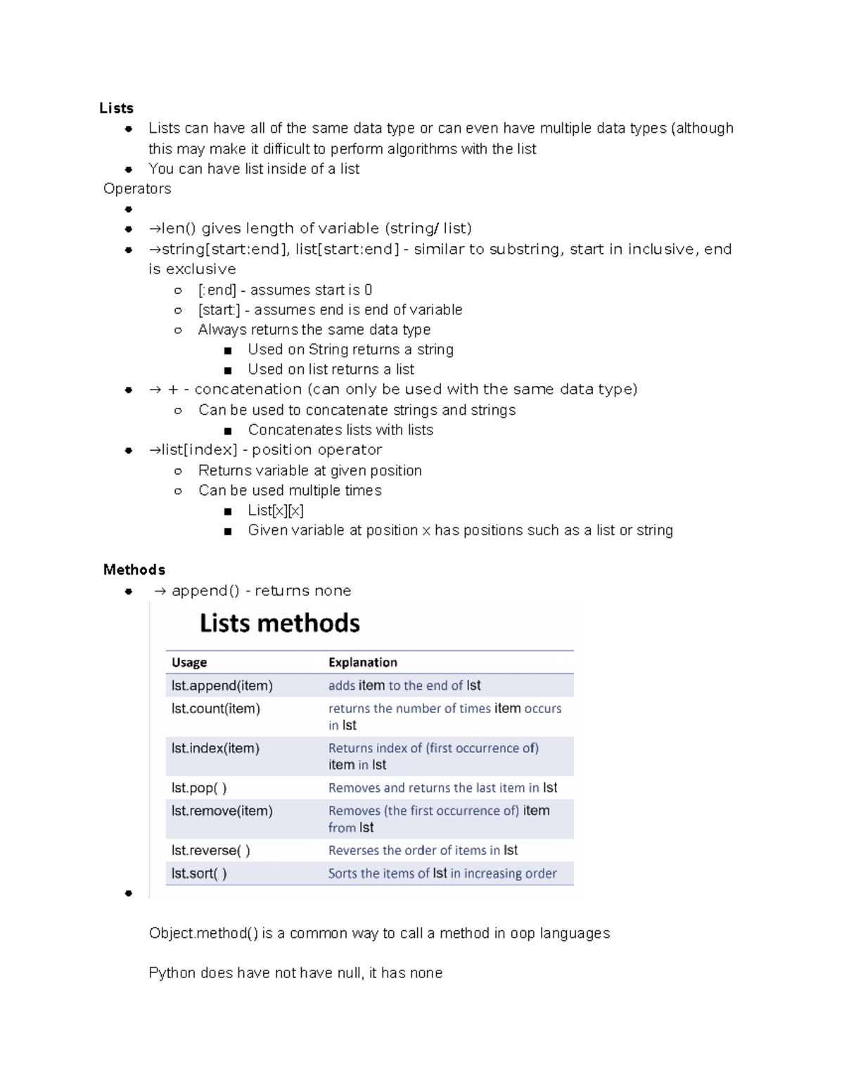 CS100 Notes - Understanding Lists and Tuples in Python - Studocu
