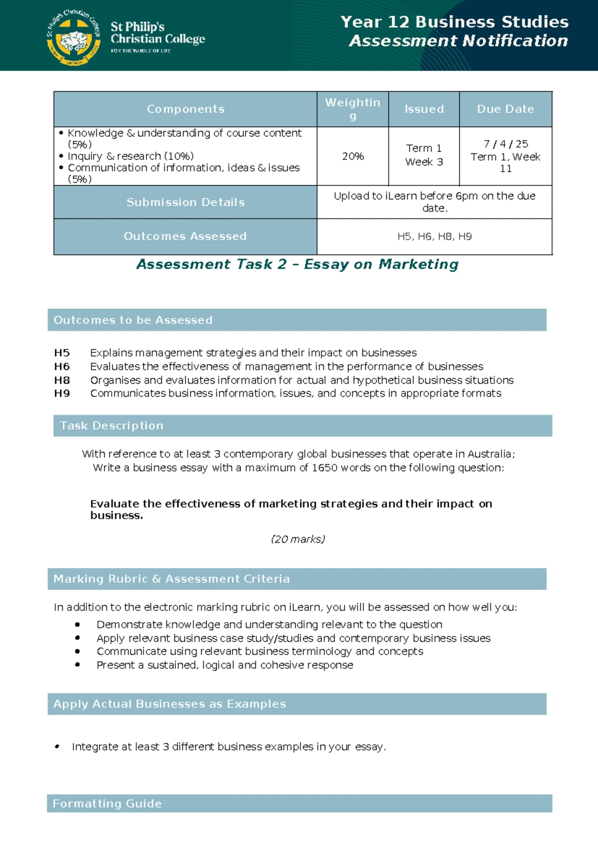 2015 HSC Business Studies Exam: Comprehensive Review & Analysis - Studocu