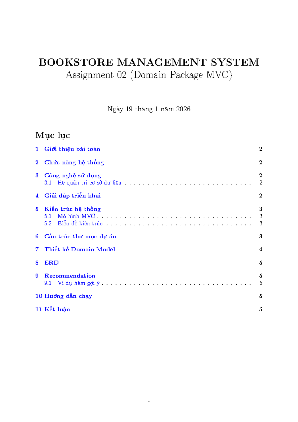 BOOKSTORE MANAGEMENT SYSTEM Assignment 02 (Domain Package MVC) - Studocu