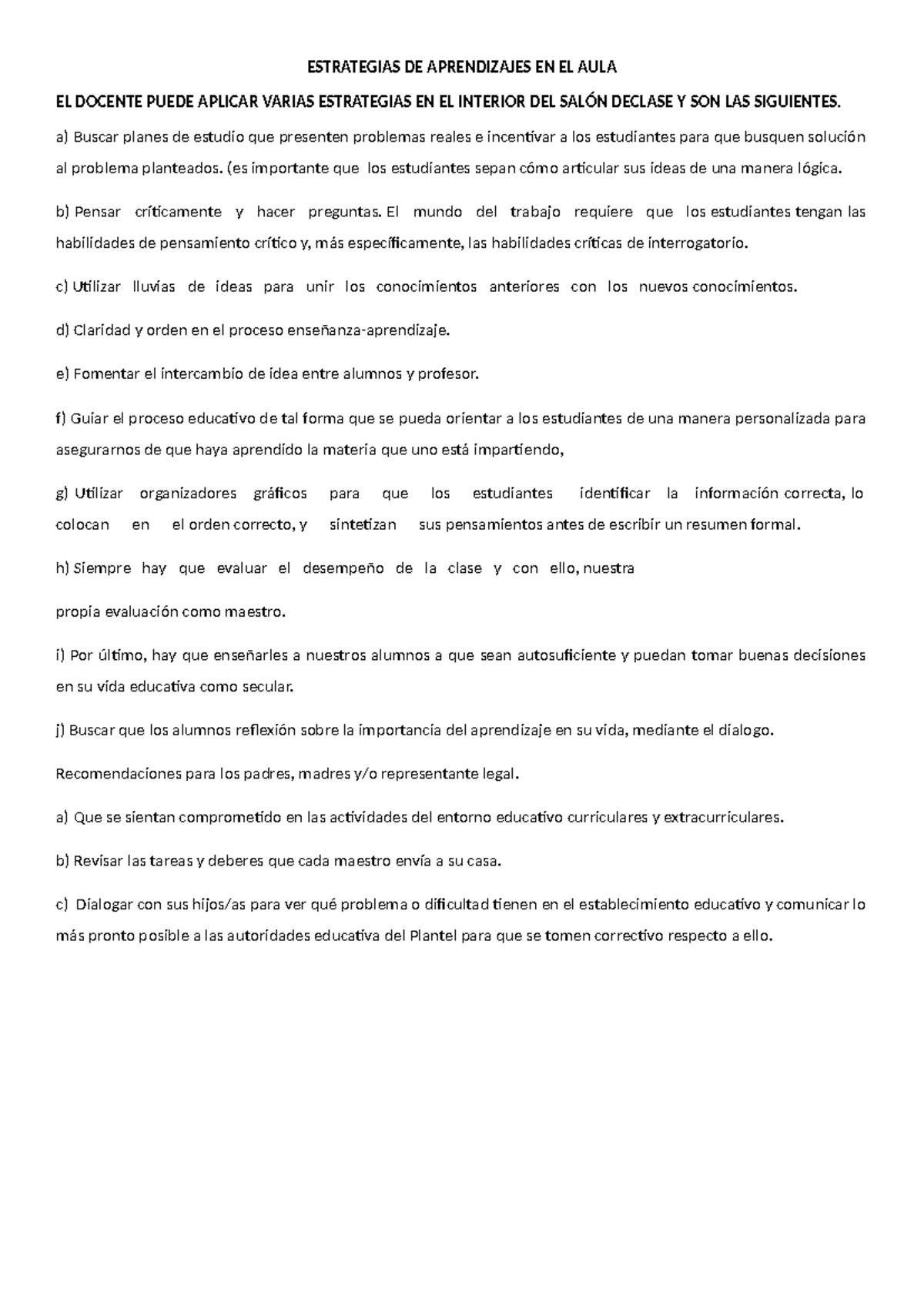 Estrategias de Aprendizaje en el Aula: Guía para Docentes y Padres ...