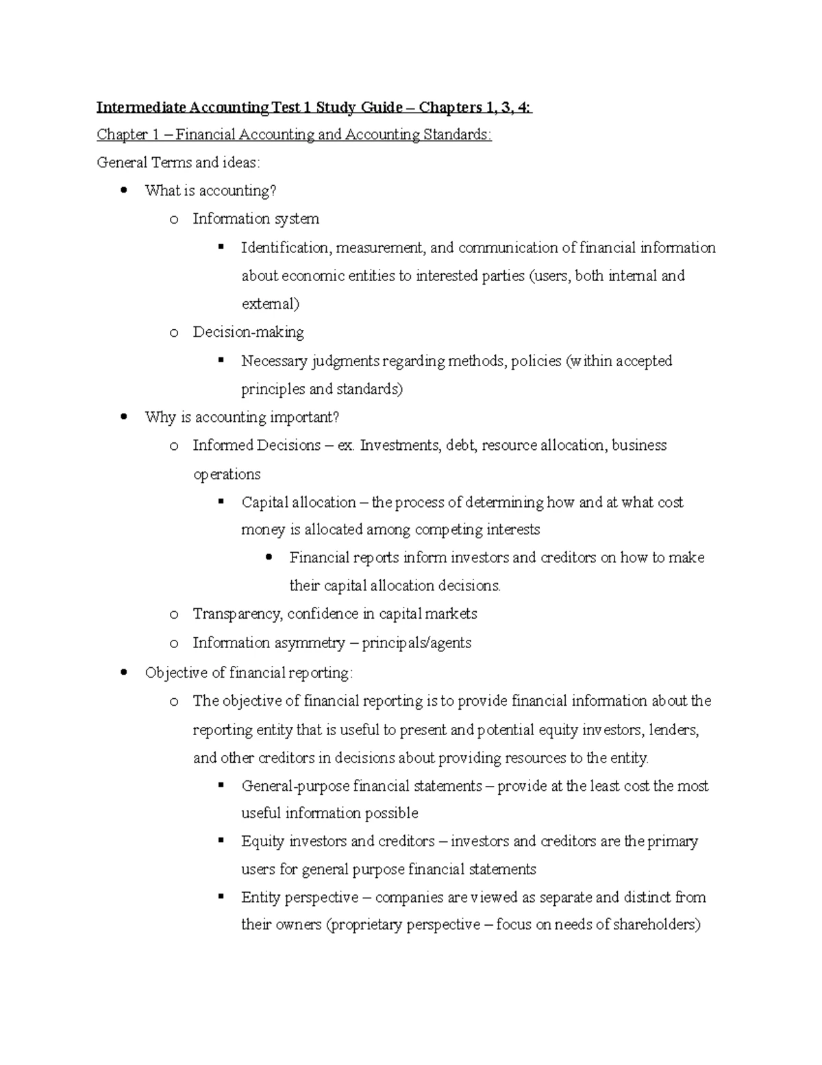 Study Guide CH05 - Intermediate Accounting Notes - 5- Overview ...