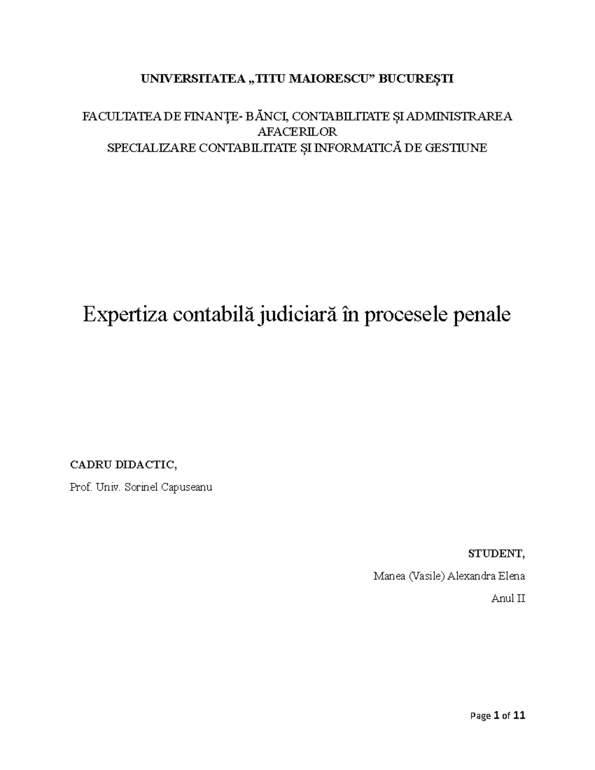 Banescu Gabriela Referat Expertiza Contabila Cigid 2 - UNIVERSITATEA ...