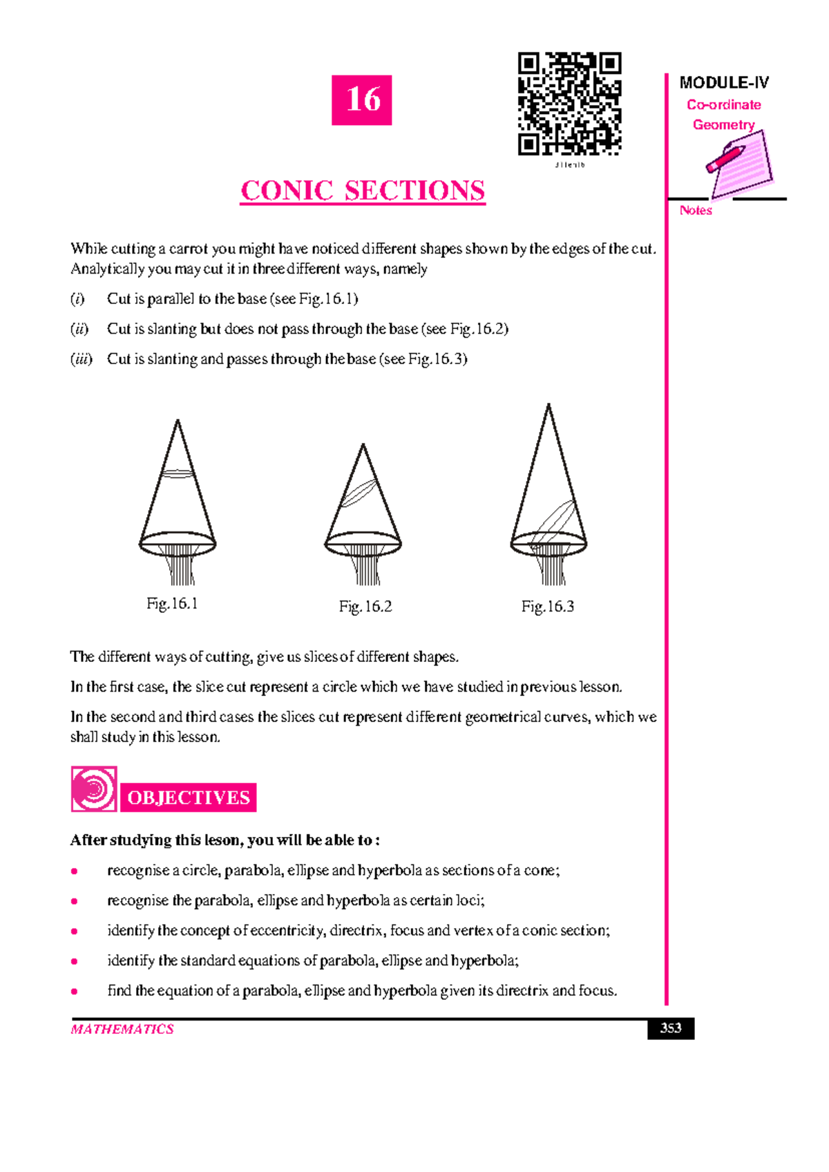 311 Maths Eng Lesson 16 - Conic Sections in Coordinate Geometry - Studocu