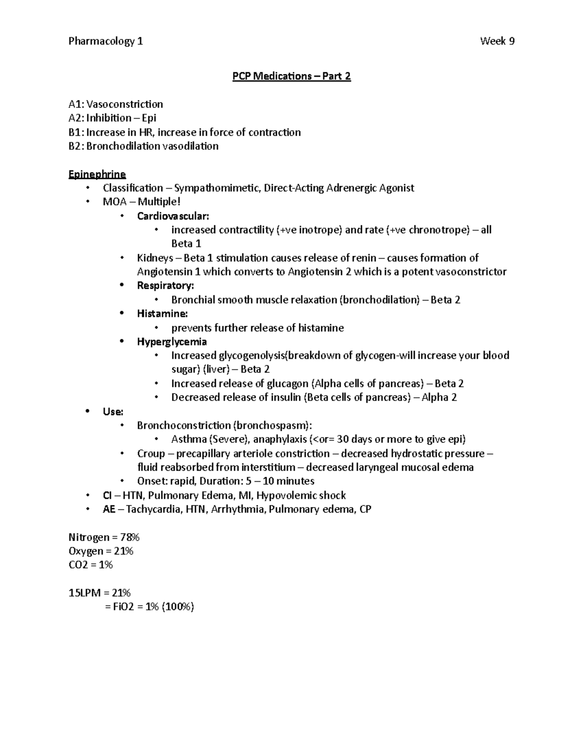 Pharmacology 1 Week 9: PCP Medications Part 2 - Studocu