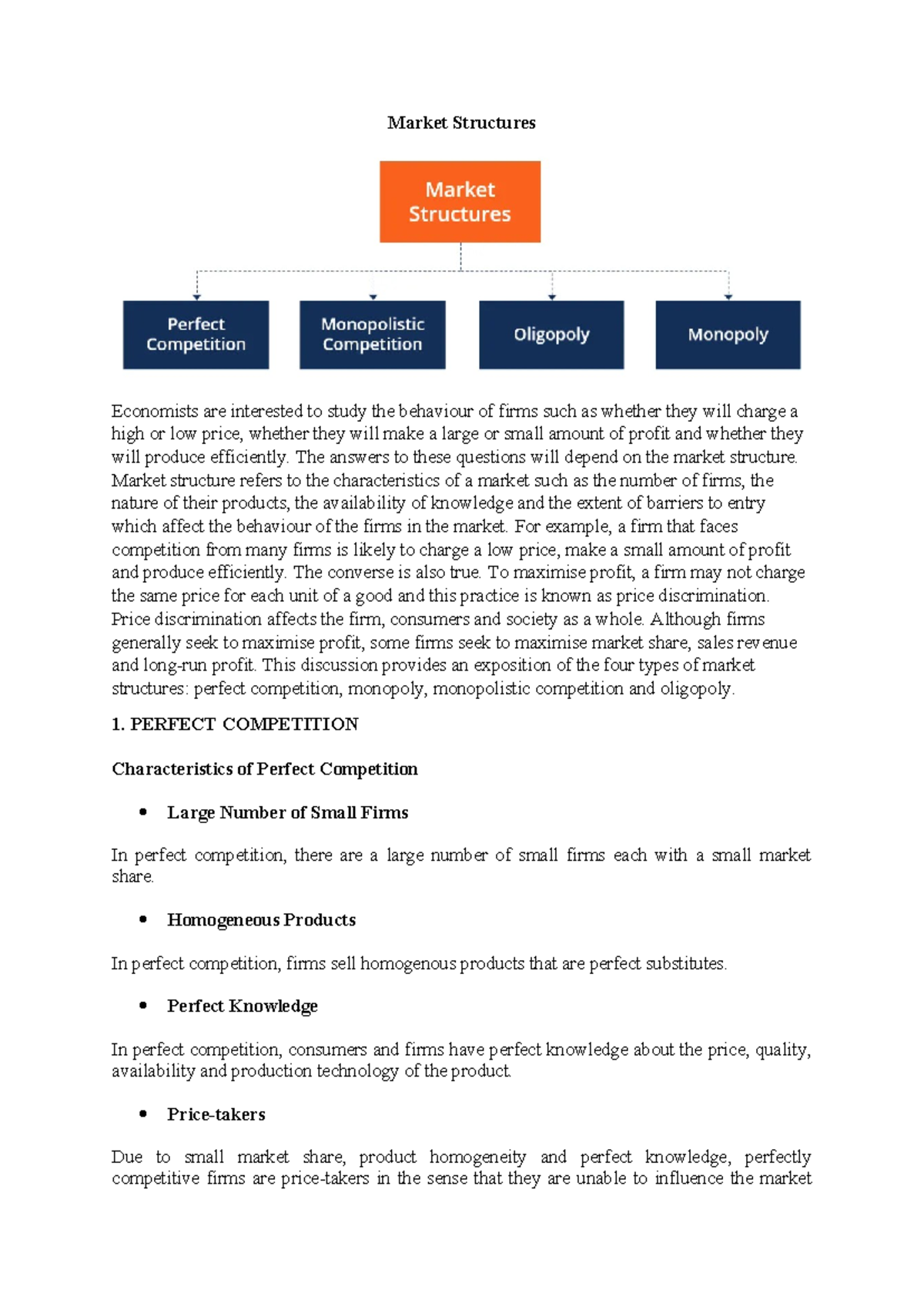 Microeconomics Market Structures: An In-Depth Analysis - Studocu