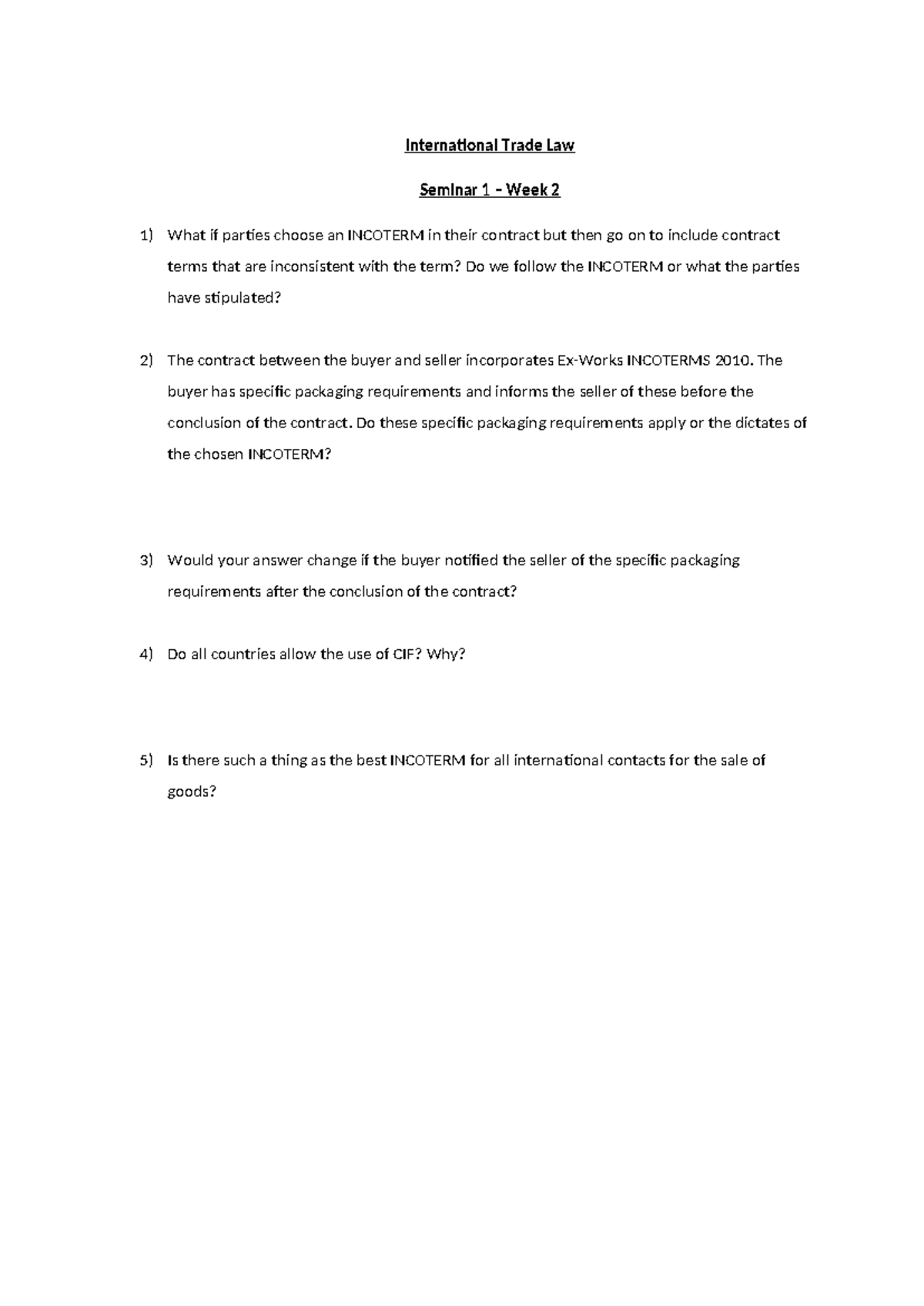 Seminar-1docx - Seminar 1 - International Trade Law Seminar 1 – Week 2 ...