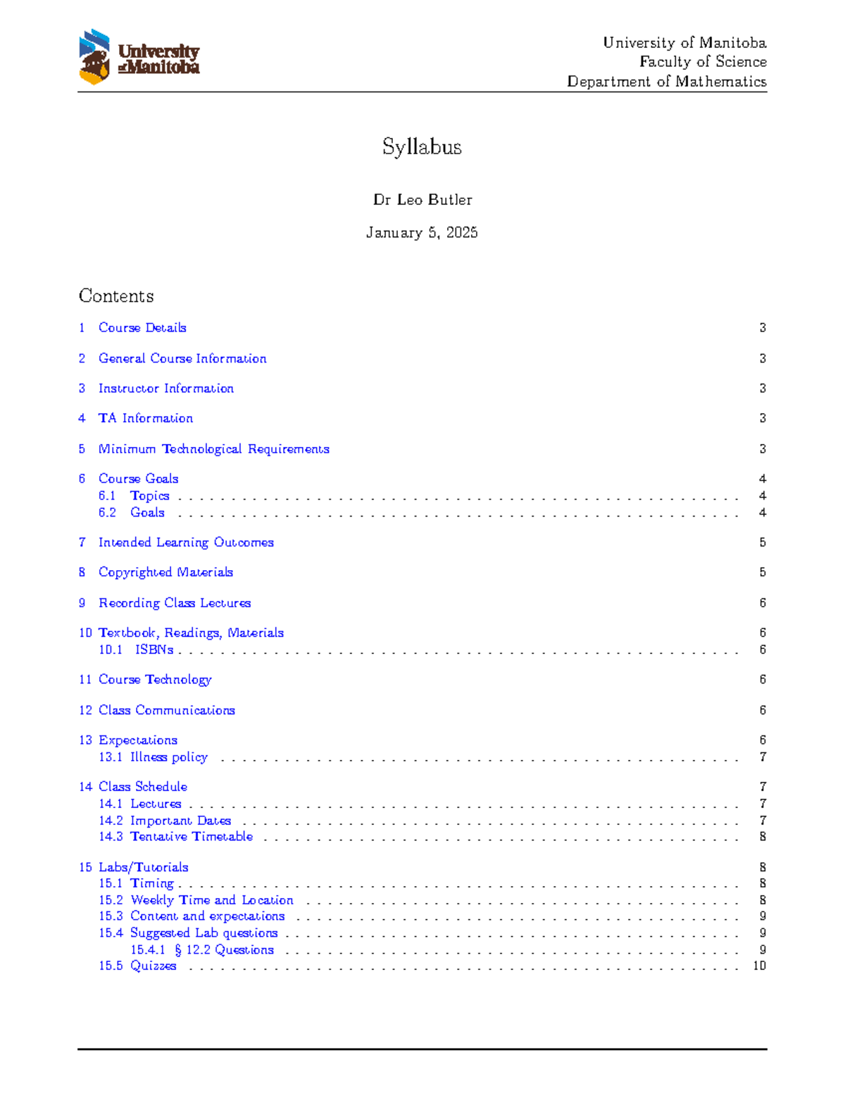MATH 2150 A01: Multivariable Calculus Syllabus for Winter 2025 - Studocu