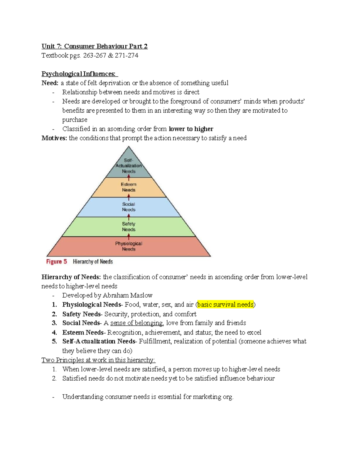 MOS 1021B Unit 7 Notes and Terms - Unit 7: Consumer Behaviour Part 2 ...