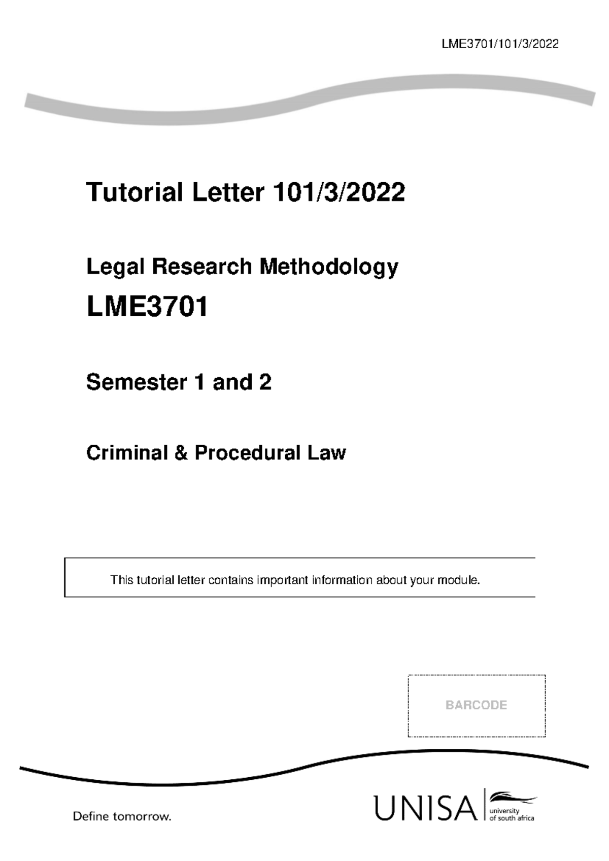 LME Tutorial 101 2022 3 b (6) - LME3701/101/3/ Tutorial Letter 101/3 ...